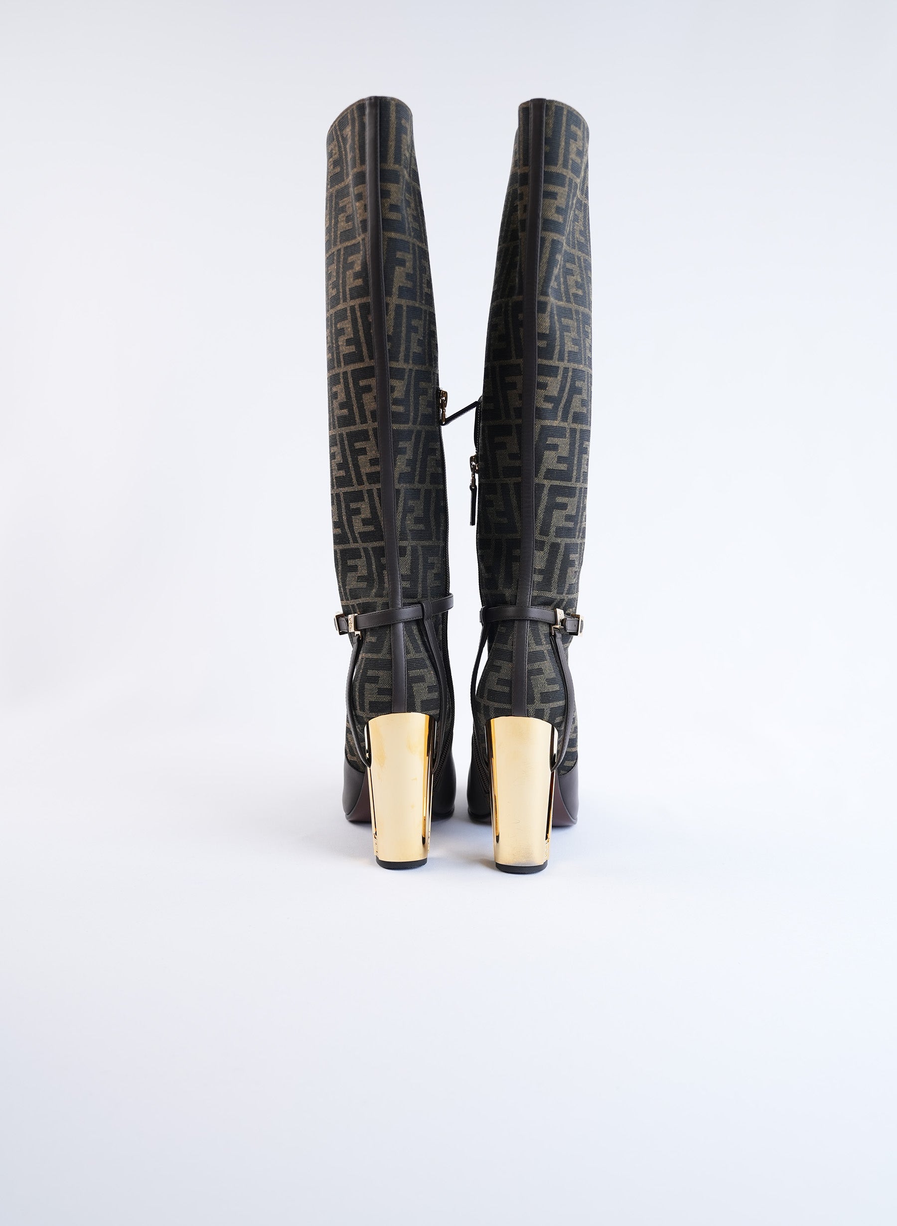 Fendi Delfina Brown High Heel Boots