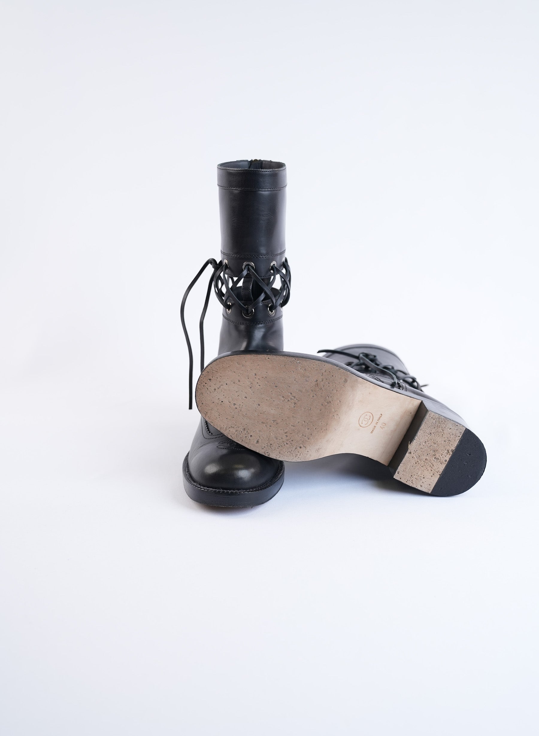 Chanel Black Leather Boots