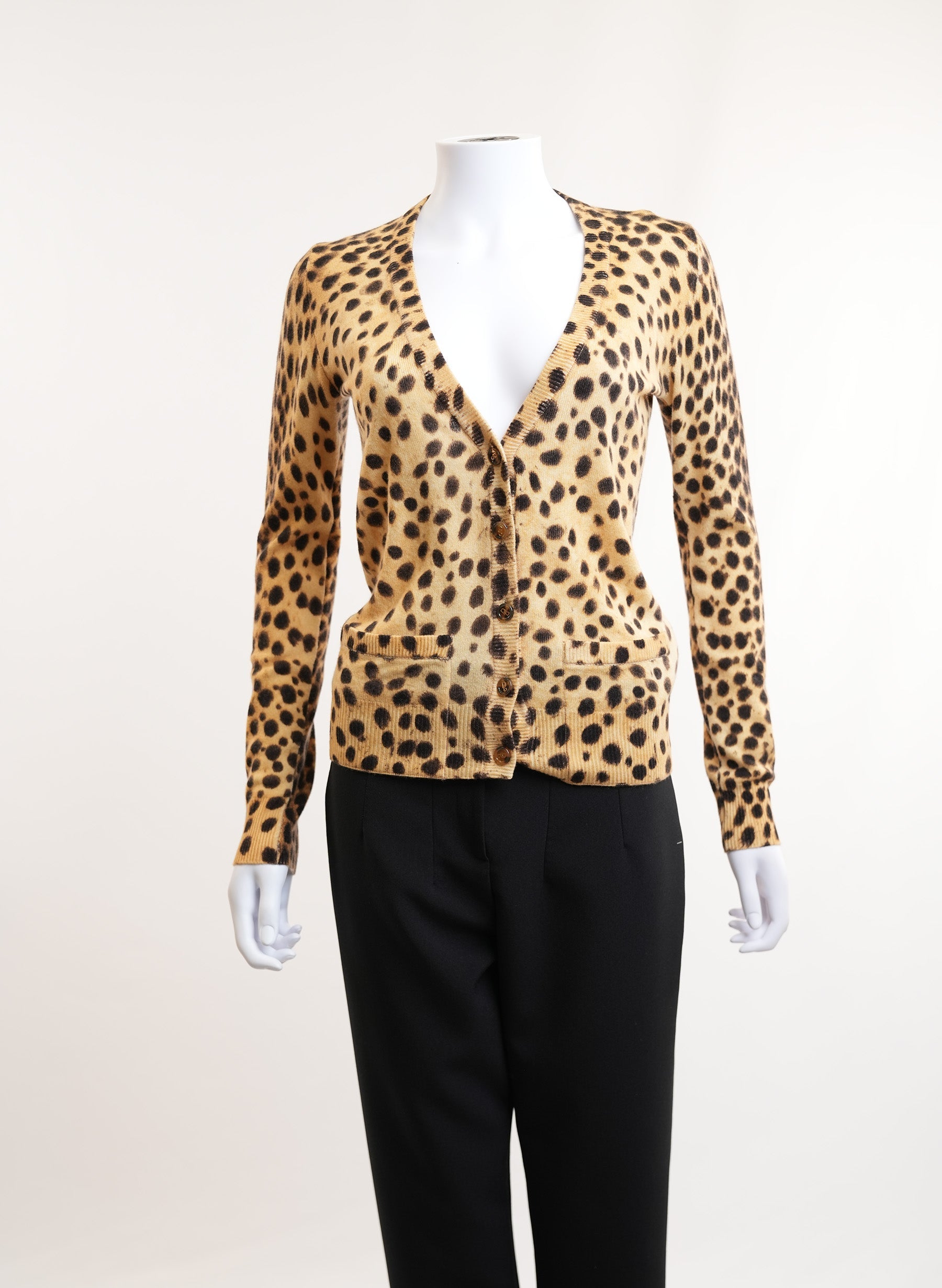 Dolce & Gabbana Leopard Print Cashmere Cardigan