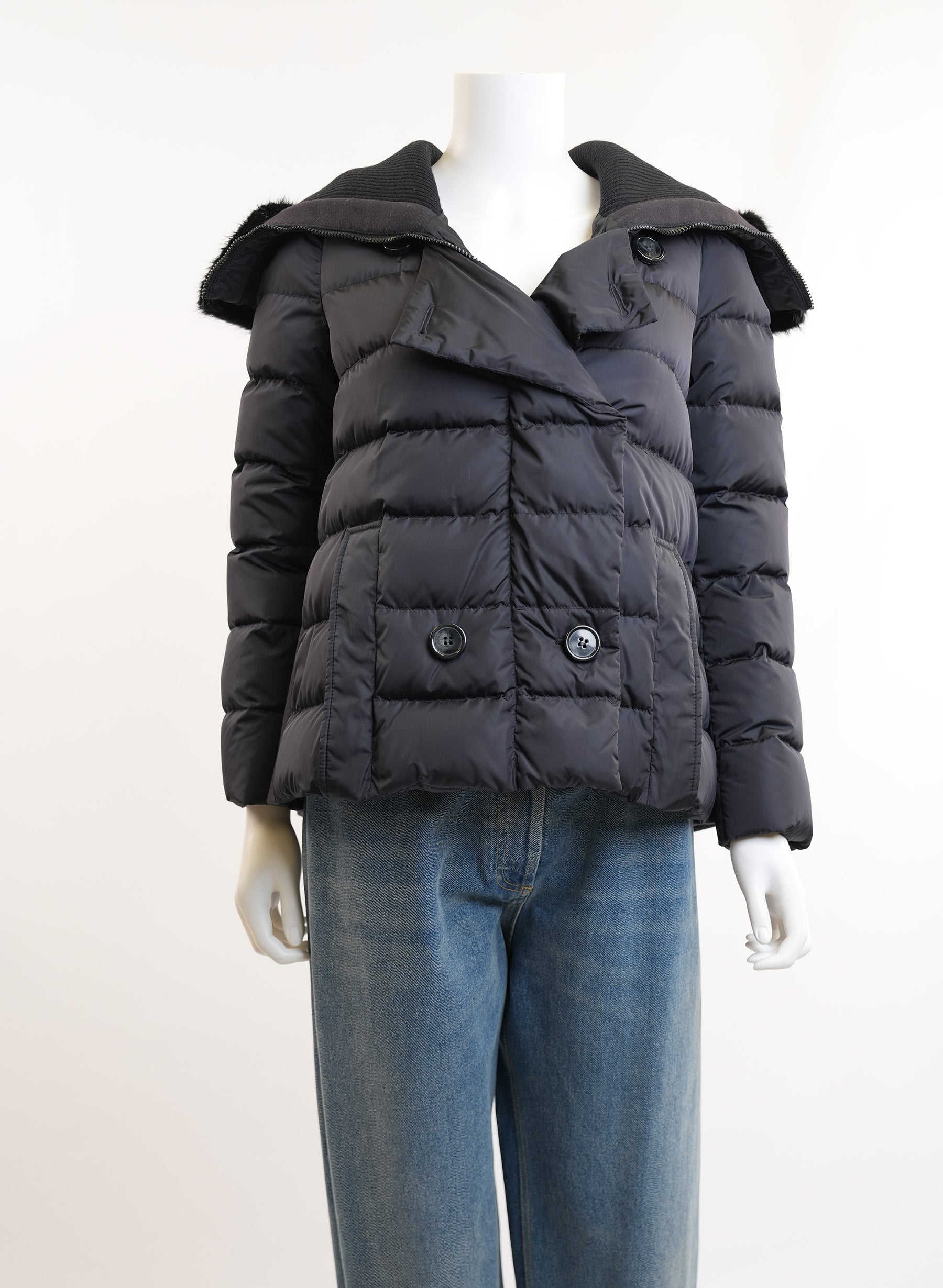 Moncler Fur-Trimmed Padded Jacket