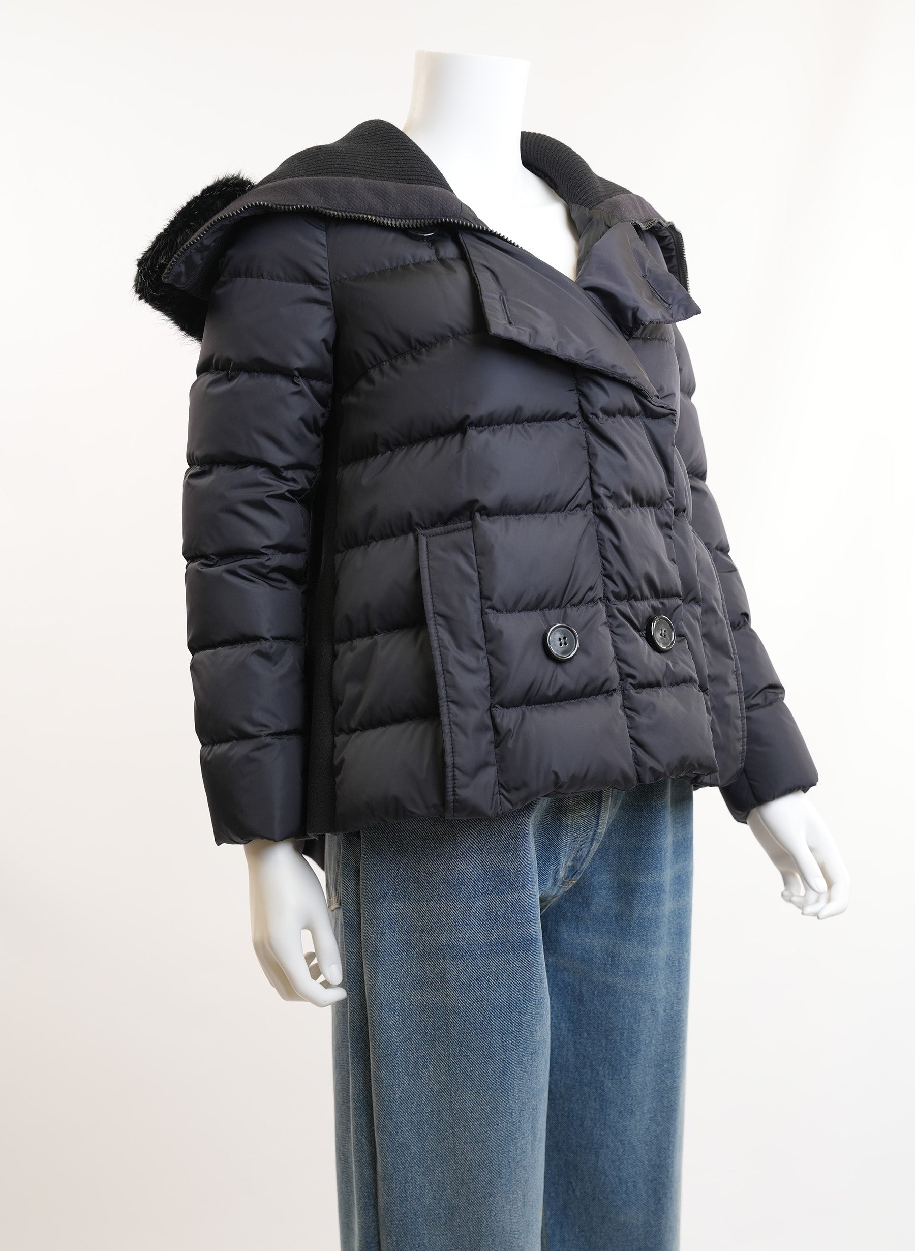 Moncler Fur-Trimmed Padded Jacket