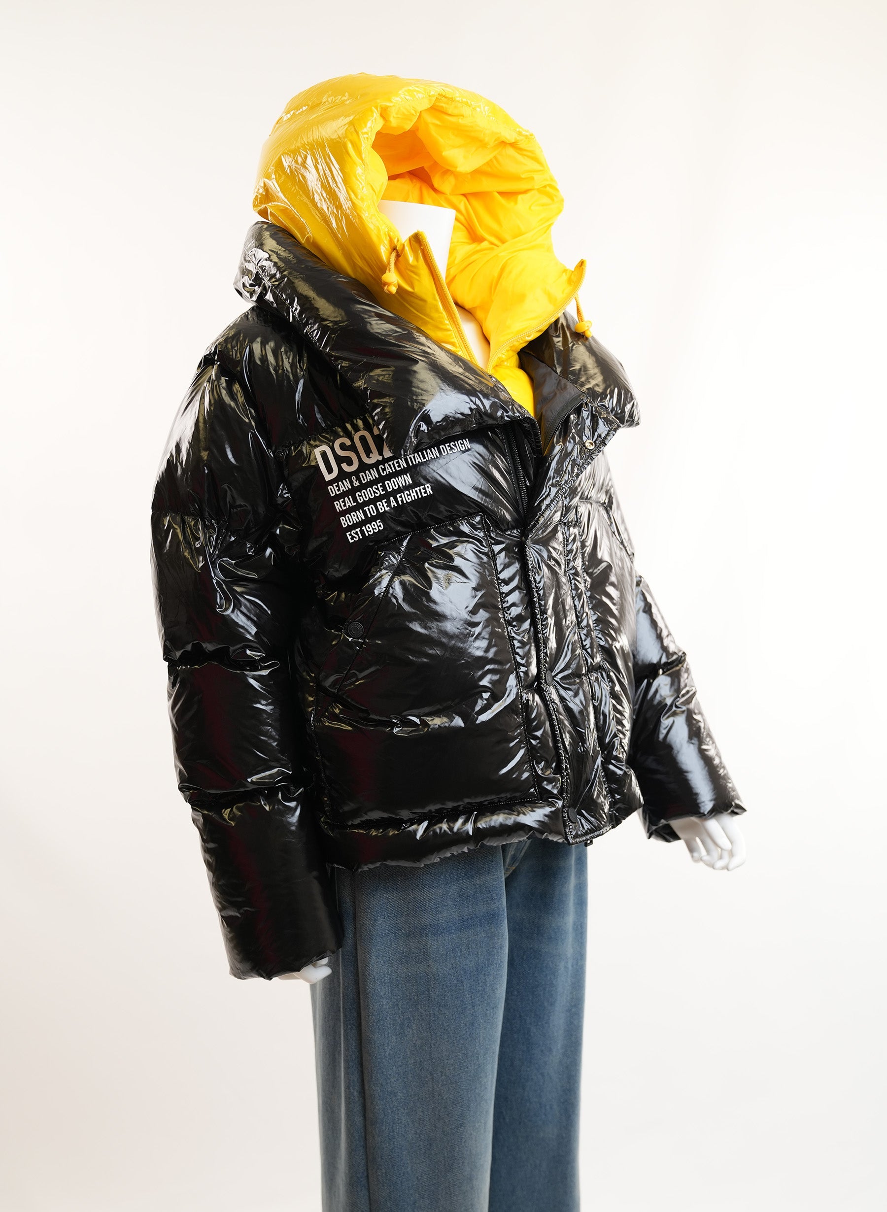 Dsquared Padded Black & Yellow Jacket