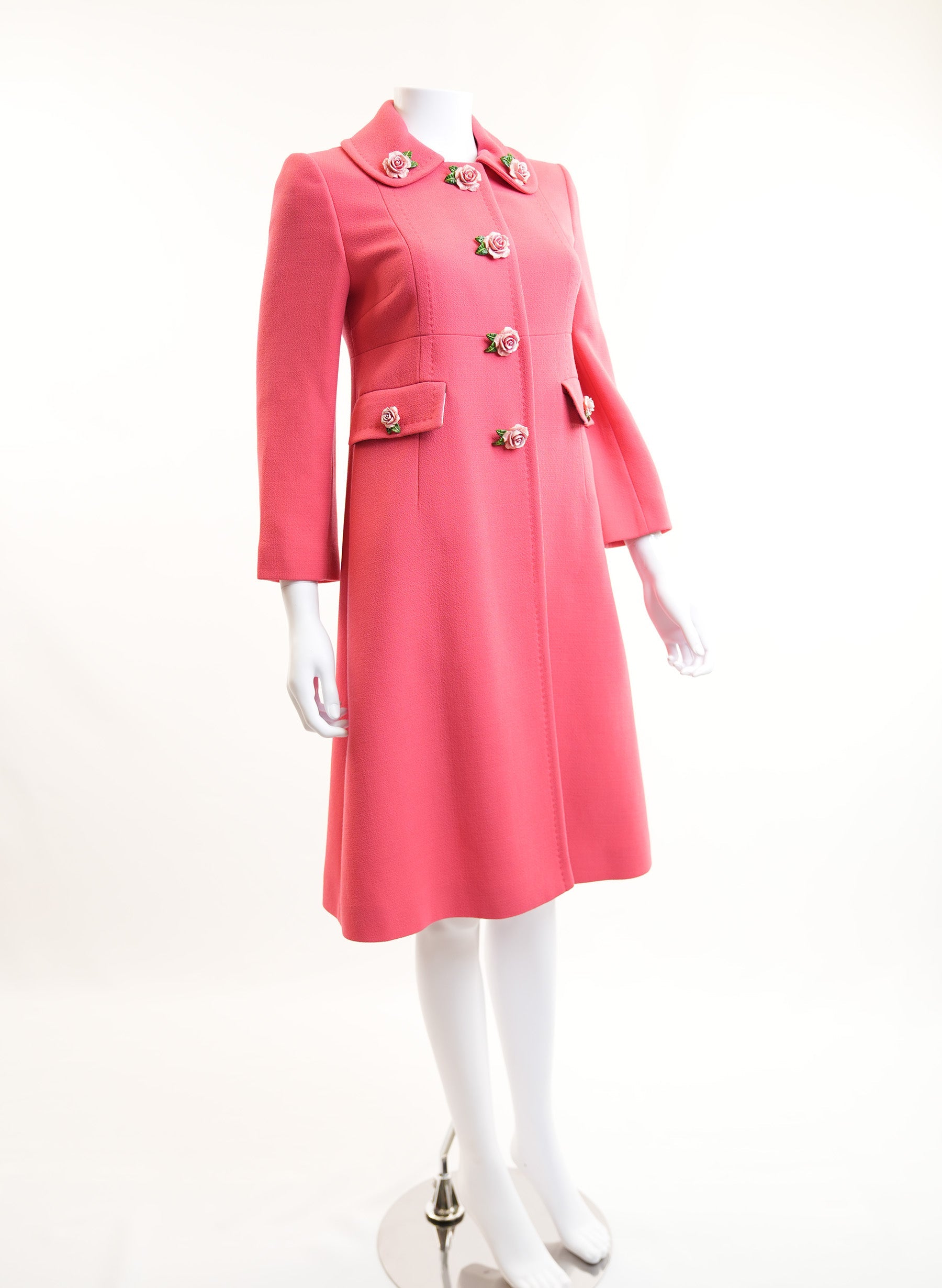 Dolce & Gabbana Wool Coral Long Coat