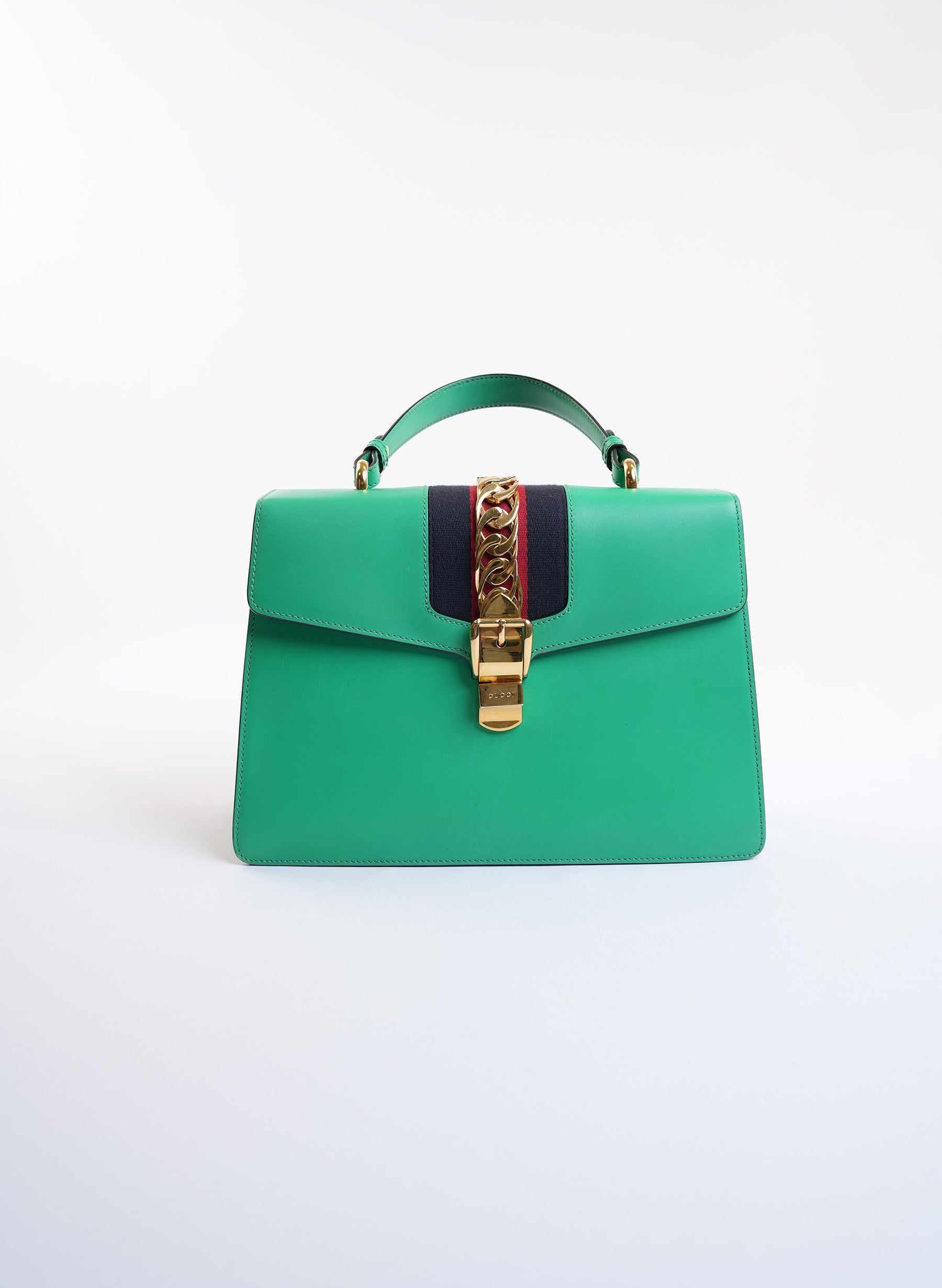 Gucci Sylvie Top Handle Leather Handbag