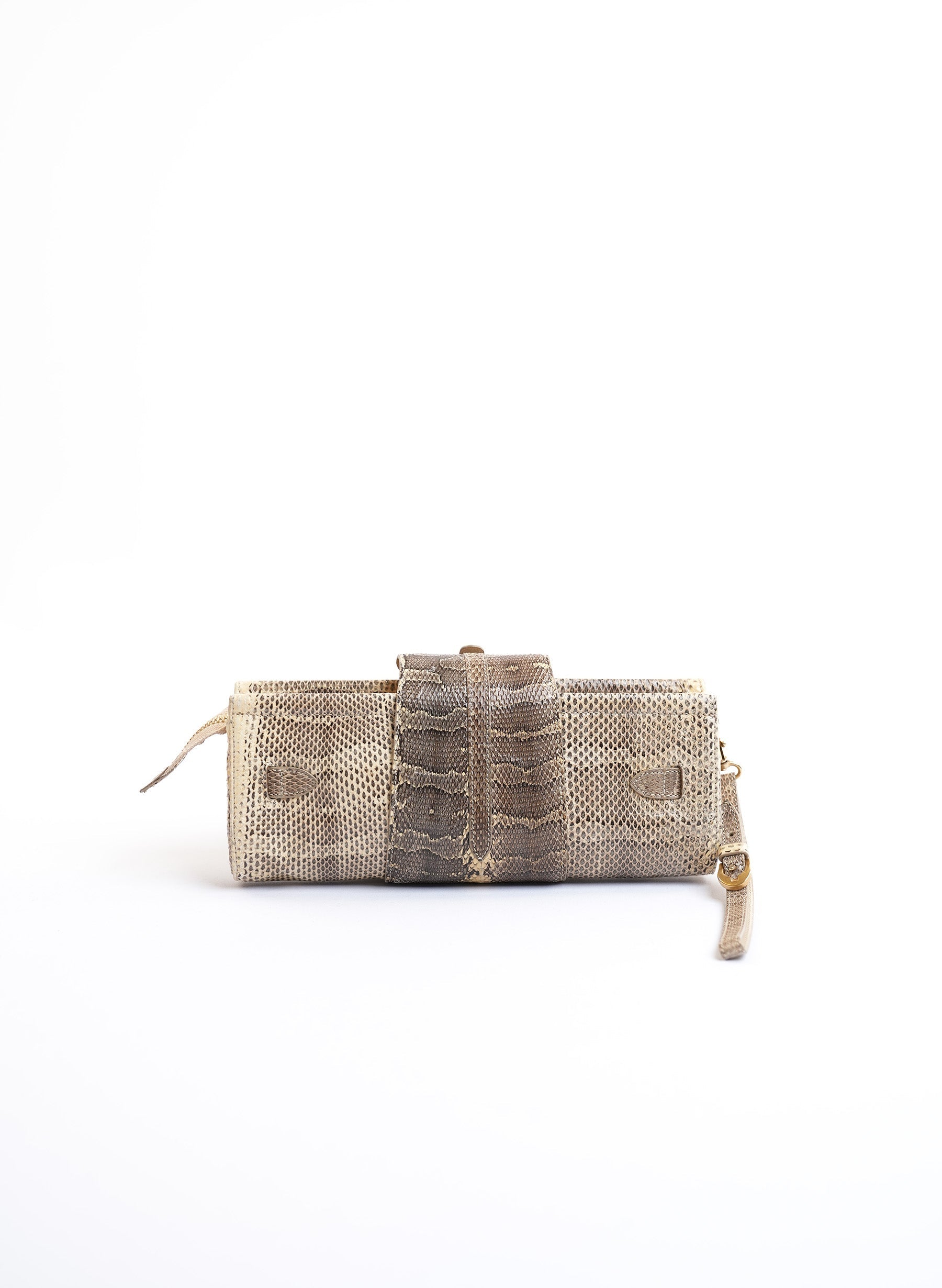 Jimmy Choo Cream Python Tulita Clutch