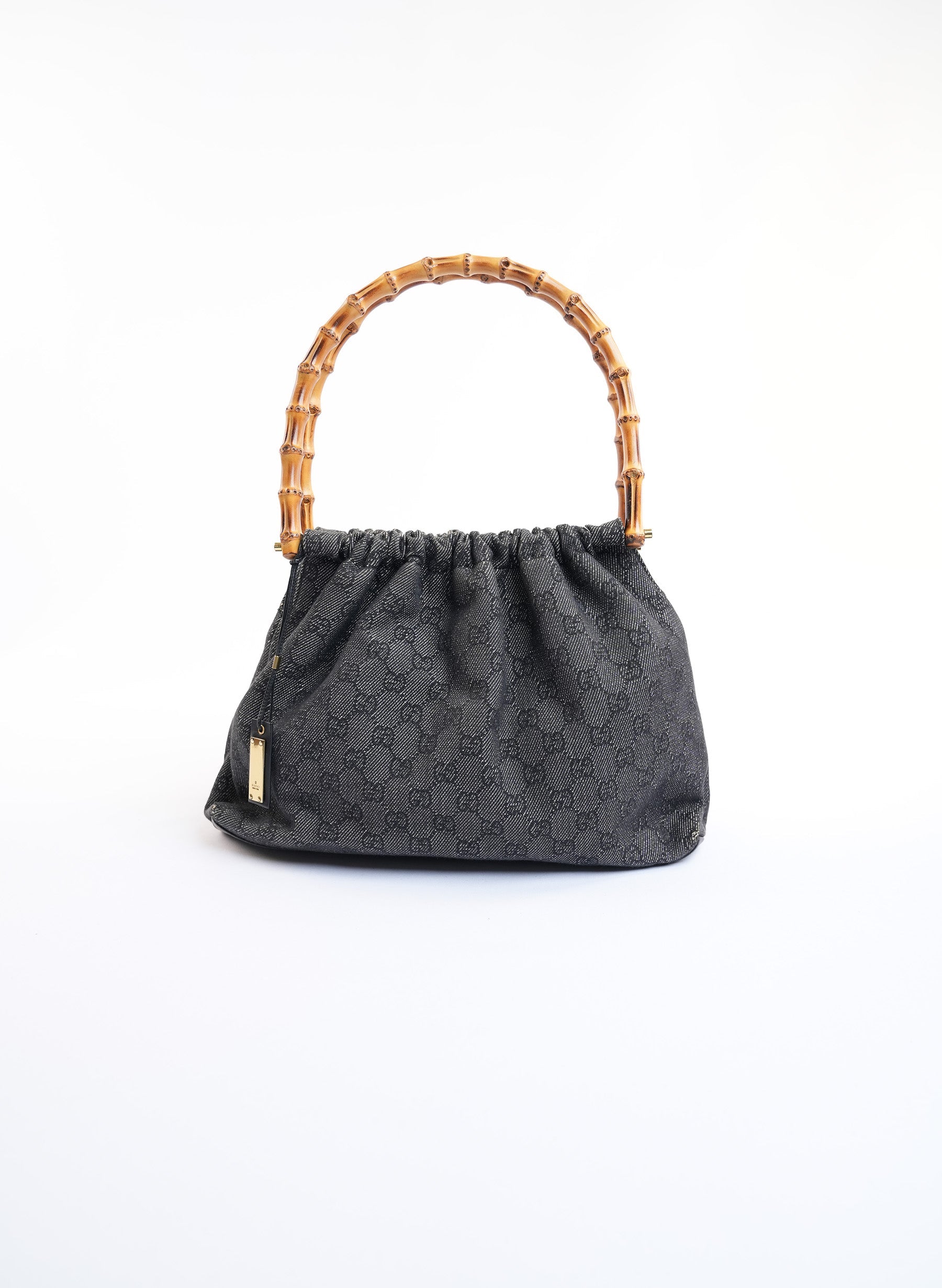 Gucci Bamboo Handle GG Canvas Handbag