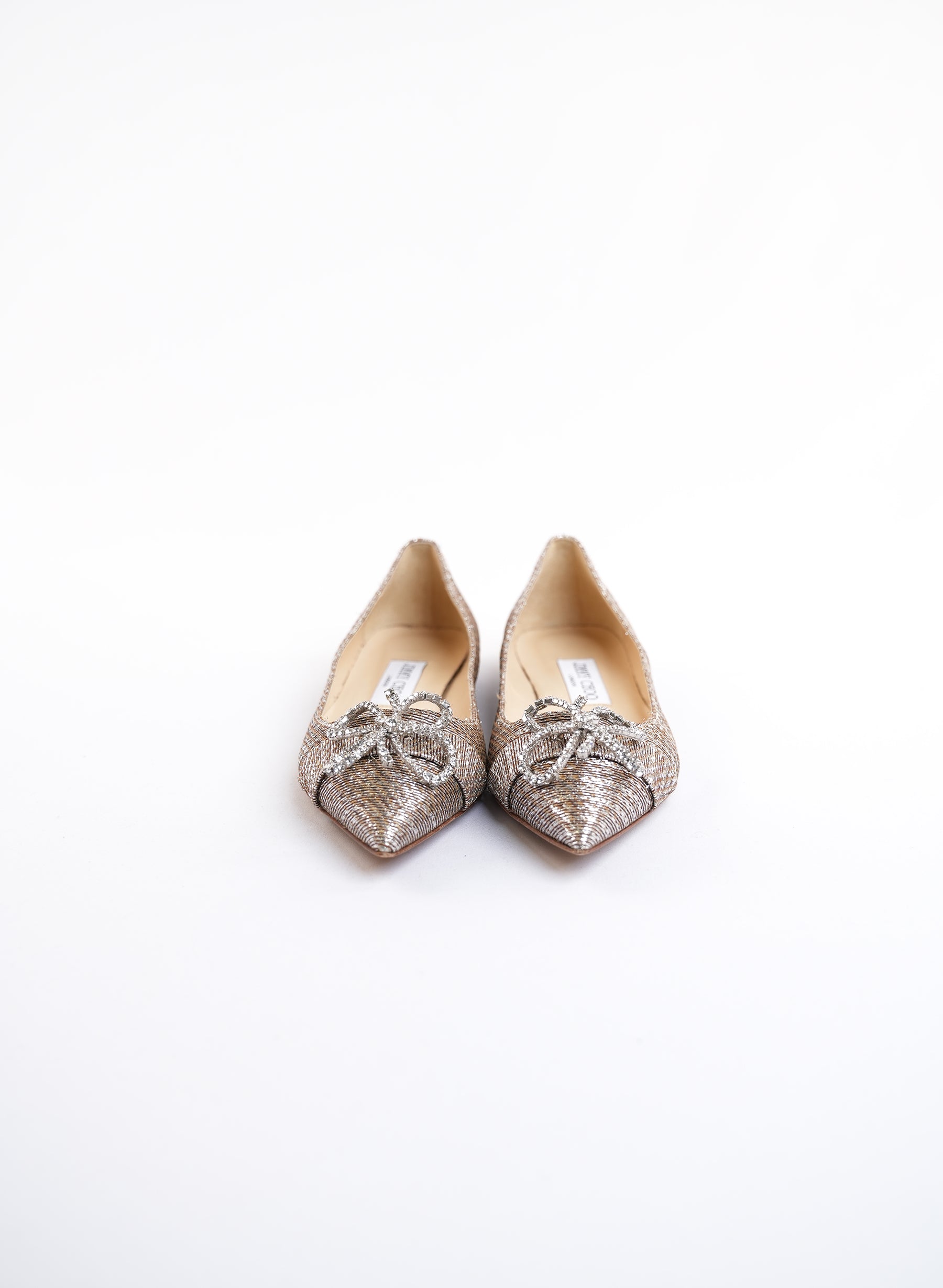 Jimmy Choo Alina Lame Glitter Ballet Flats