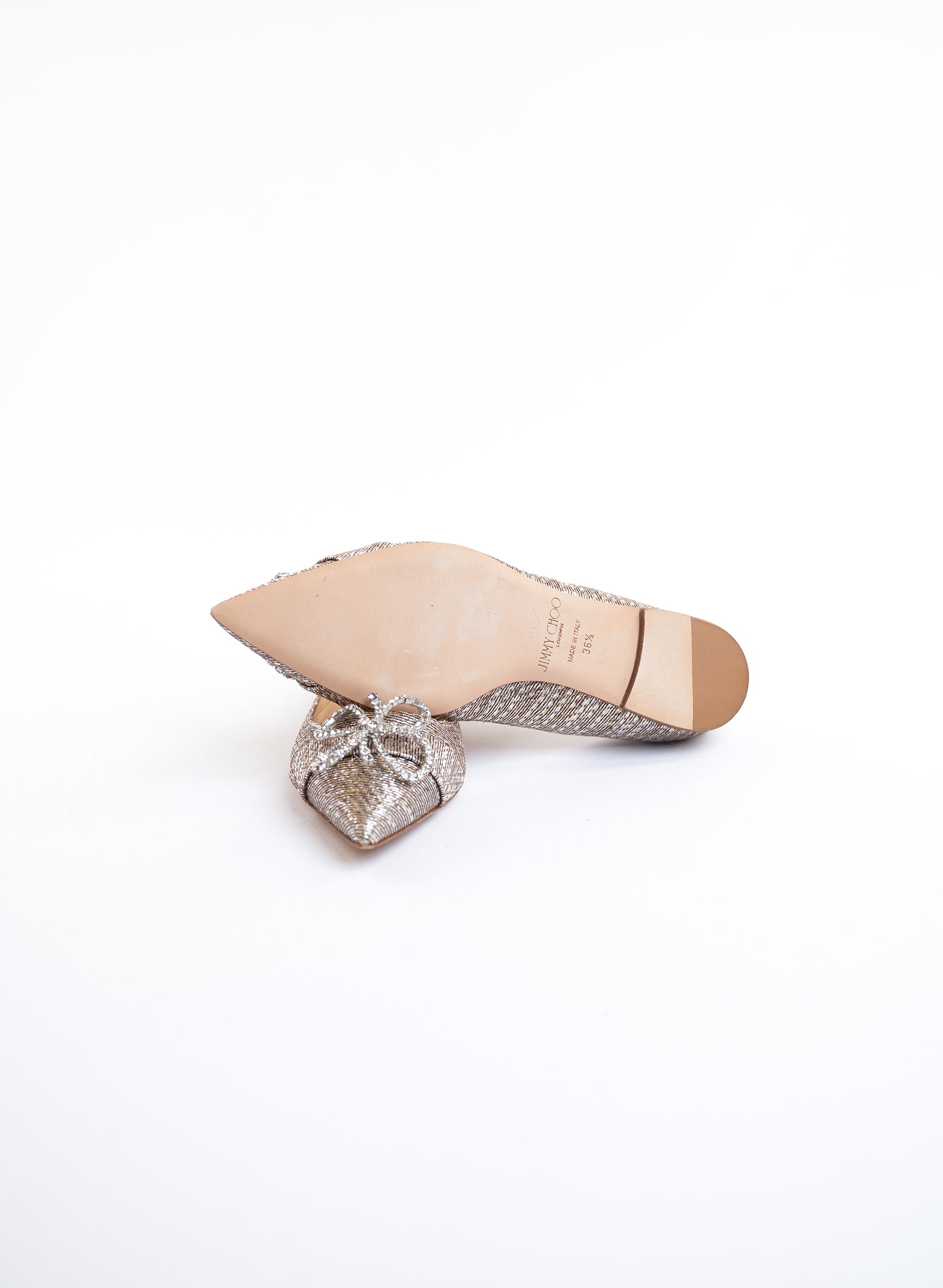 Jimmy Choo Alina Lame Glitter Ballet Flats