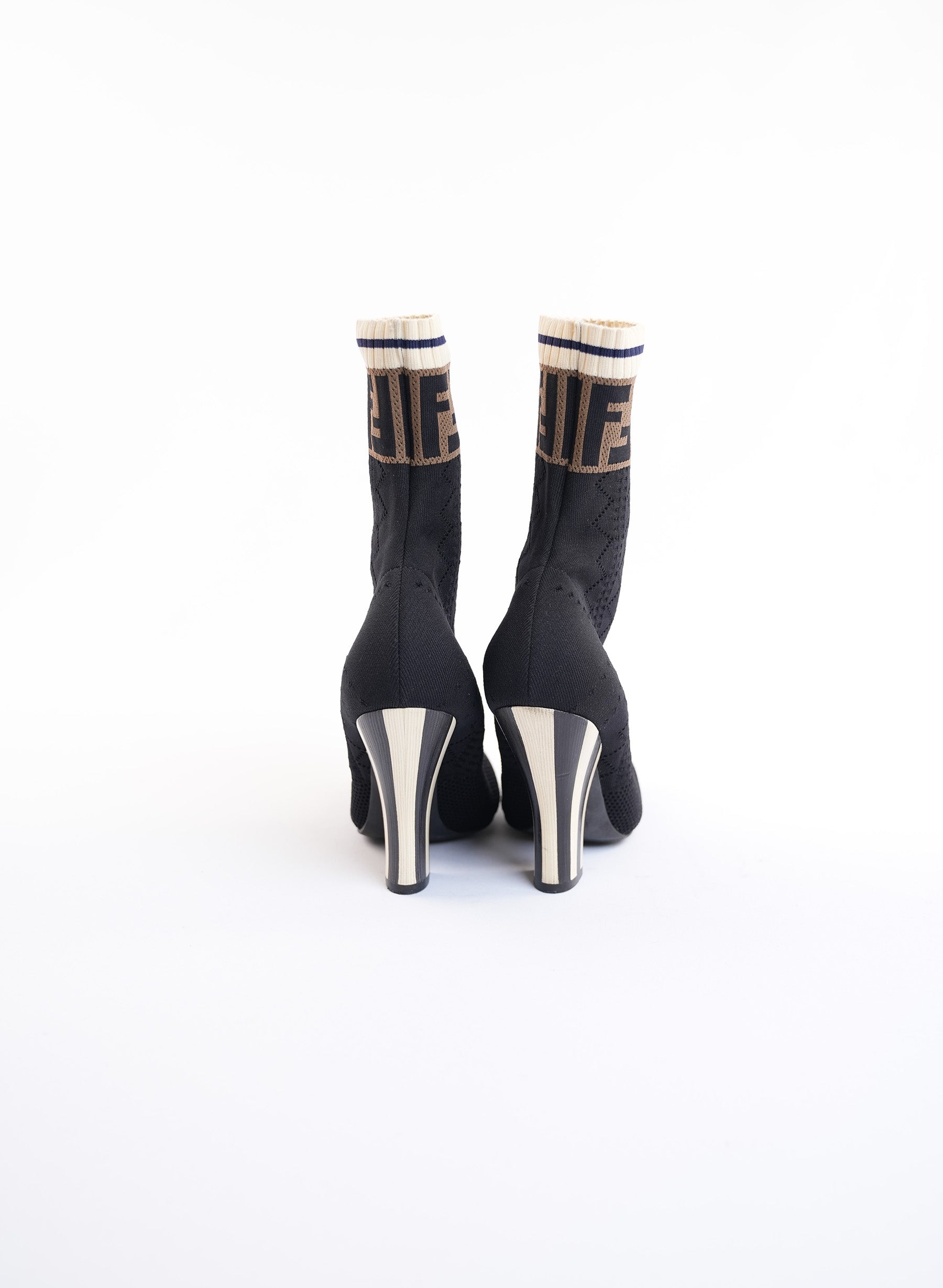 Fendi Rockoko Knit Sock Ankle Boots
