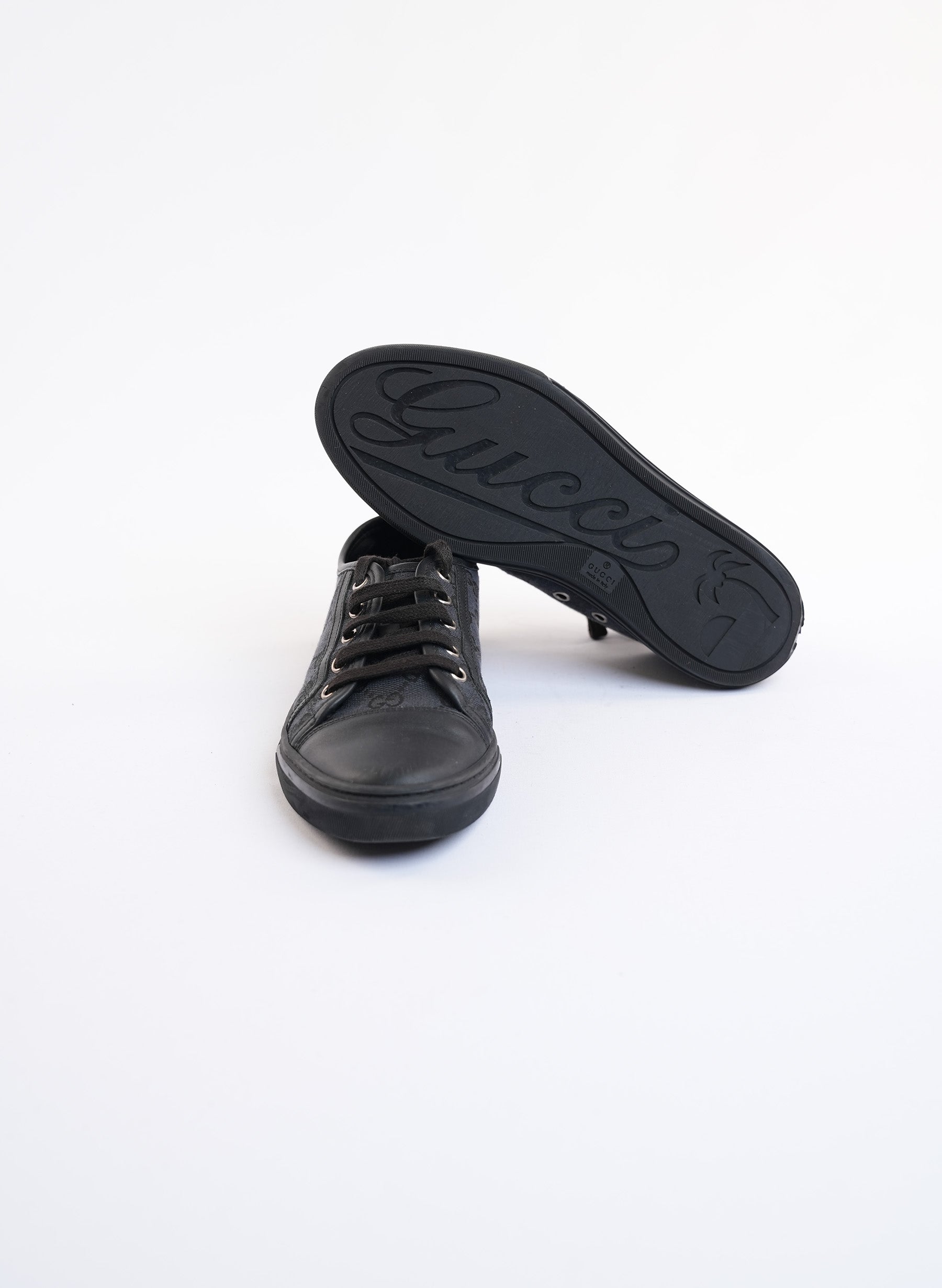 Gucci Black Leather Sneakers