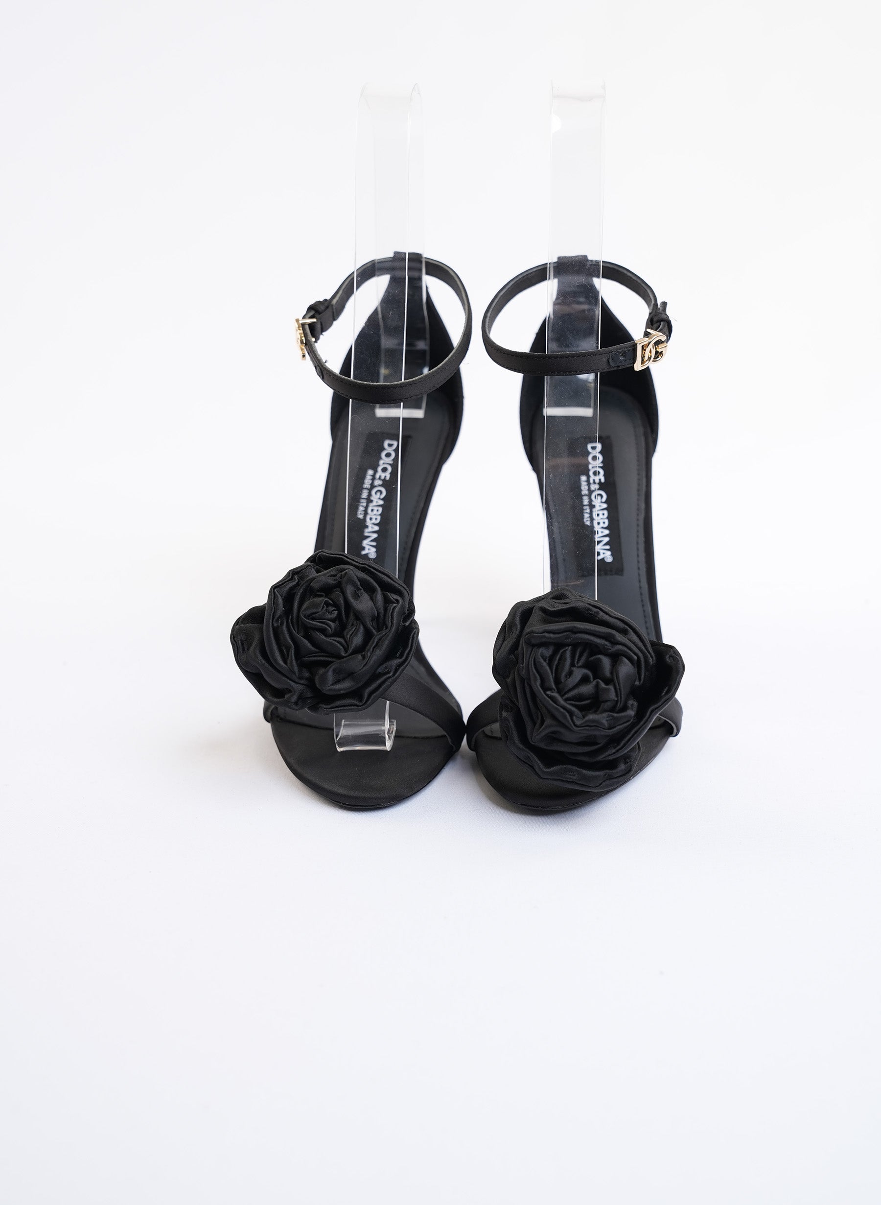 Dolce & Gabbana Keira Floral-Appliqué Satin Sandals