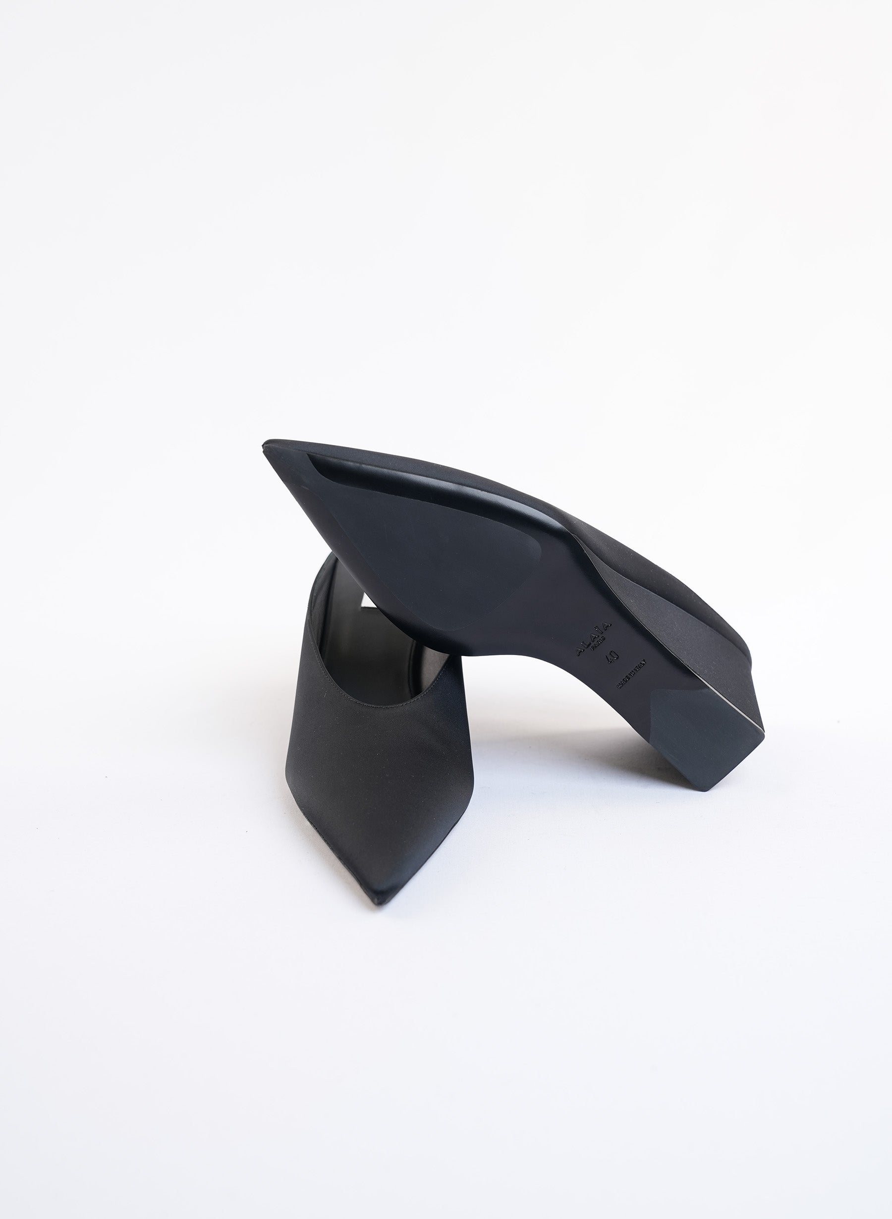 Alaïa Cube Satin Wedge Mules