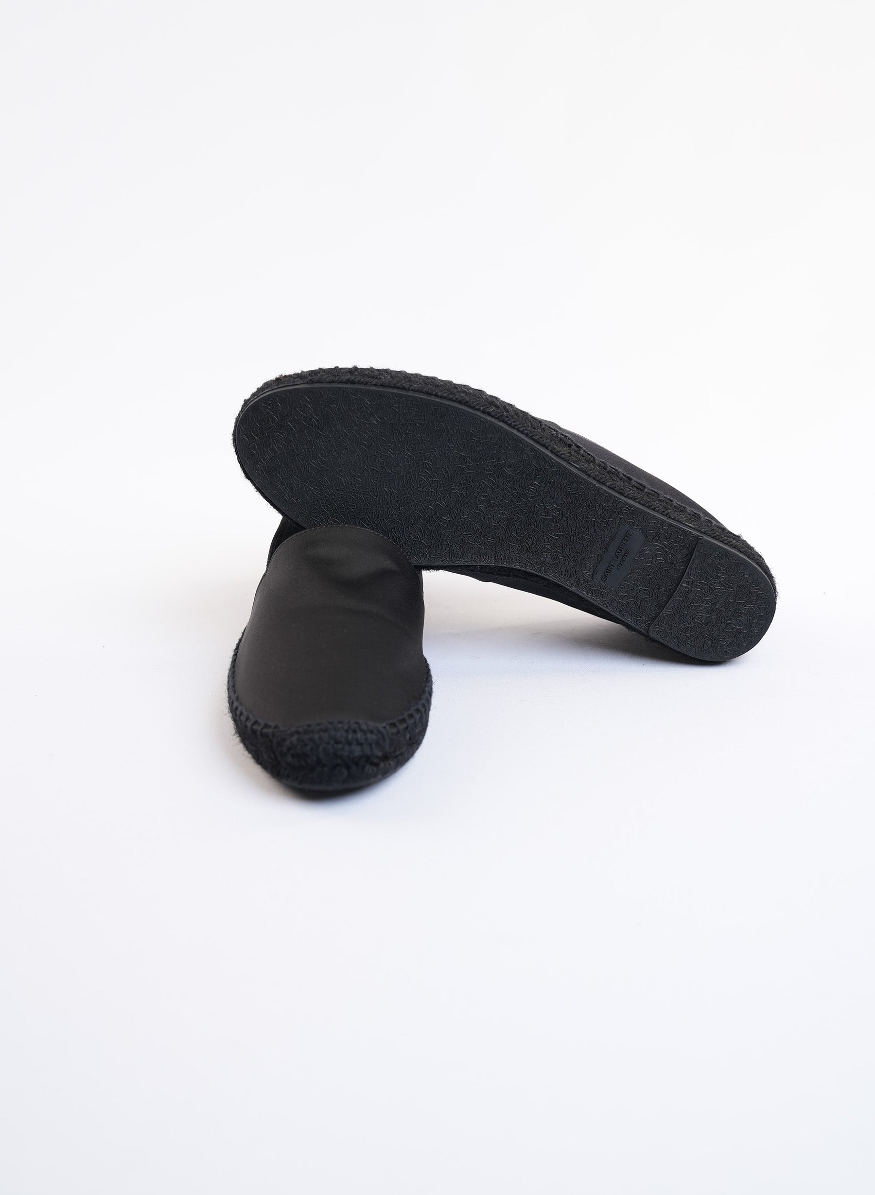 Saint Laurent Black Ottoman Espadrilles