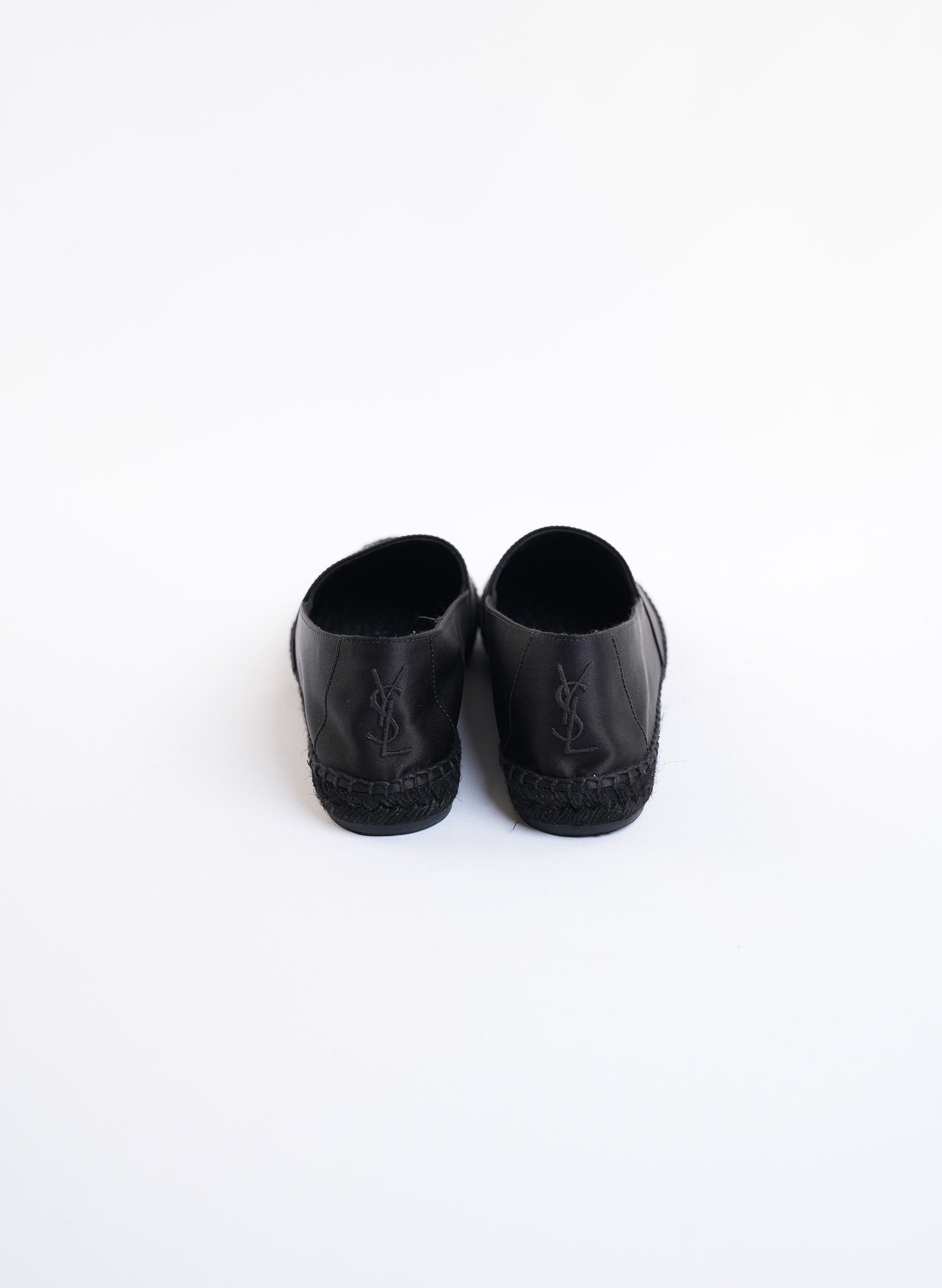 Saint Laurent Black Ottoman Espadrilles