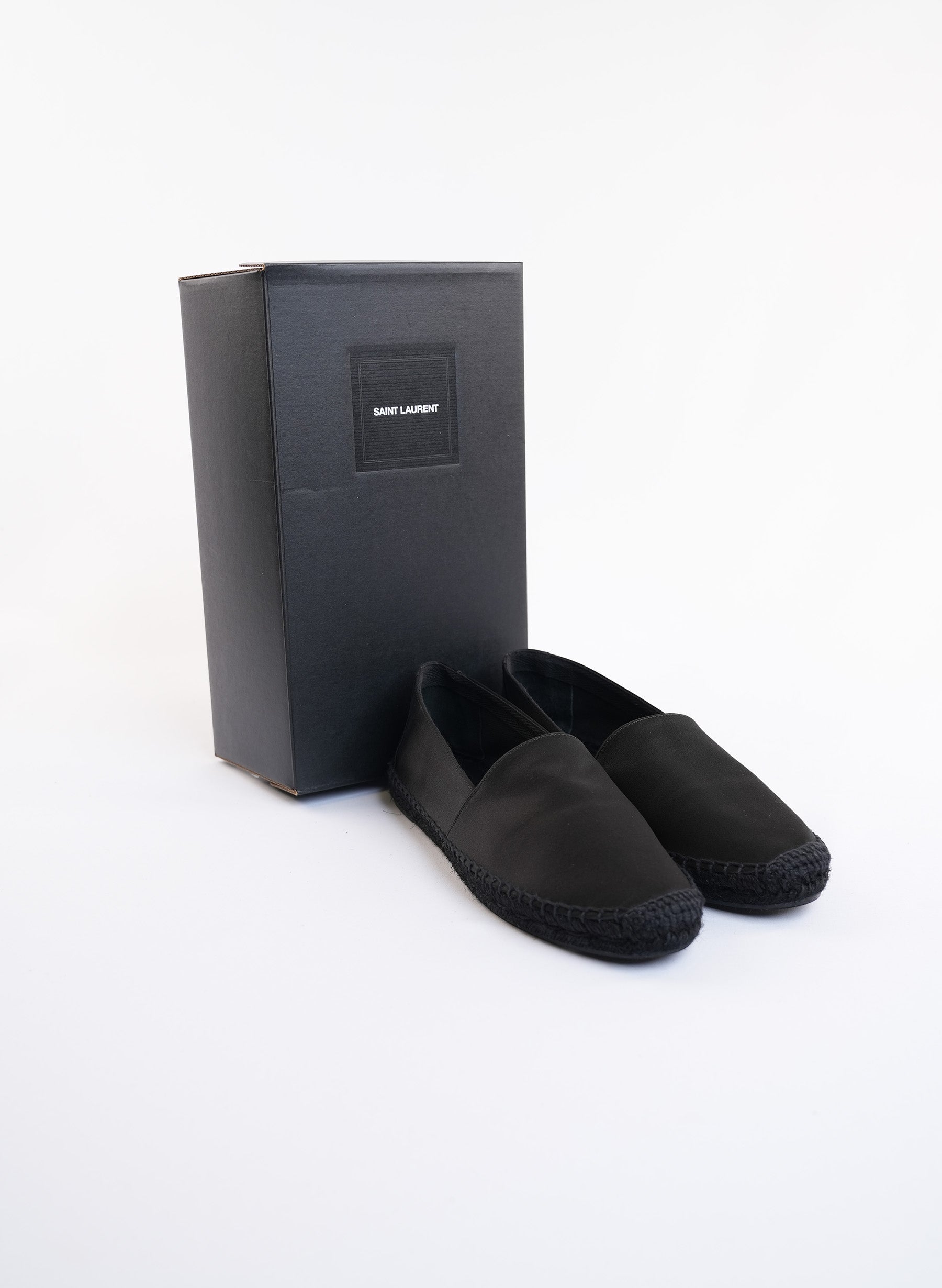 Saint Laurent Black Ottoman Espadrilles