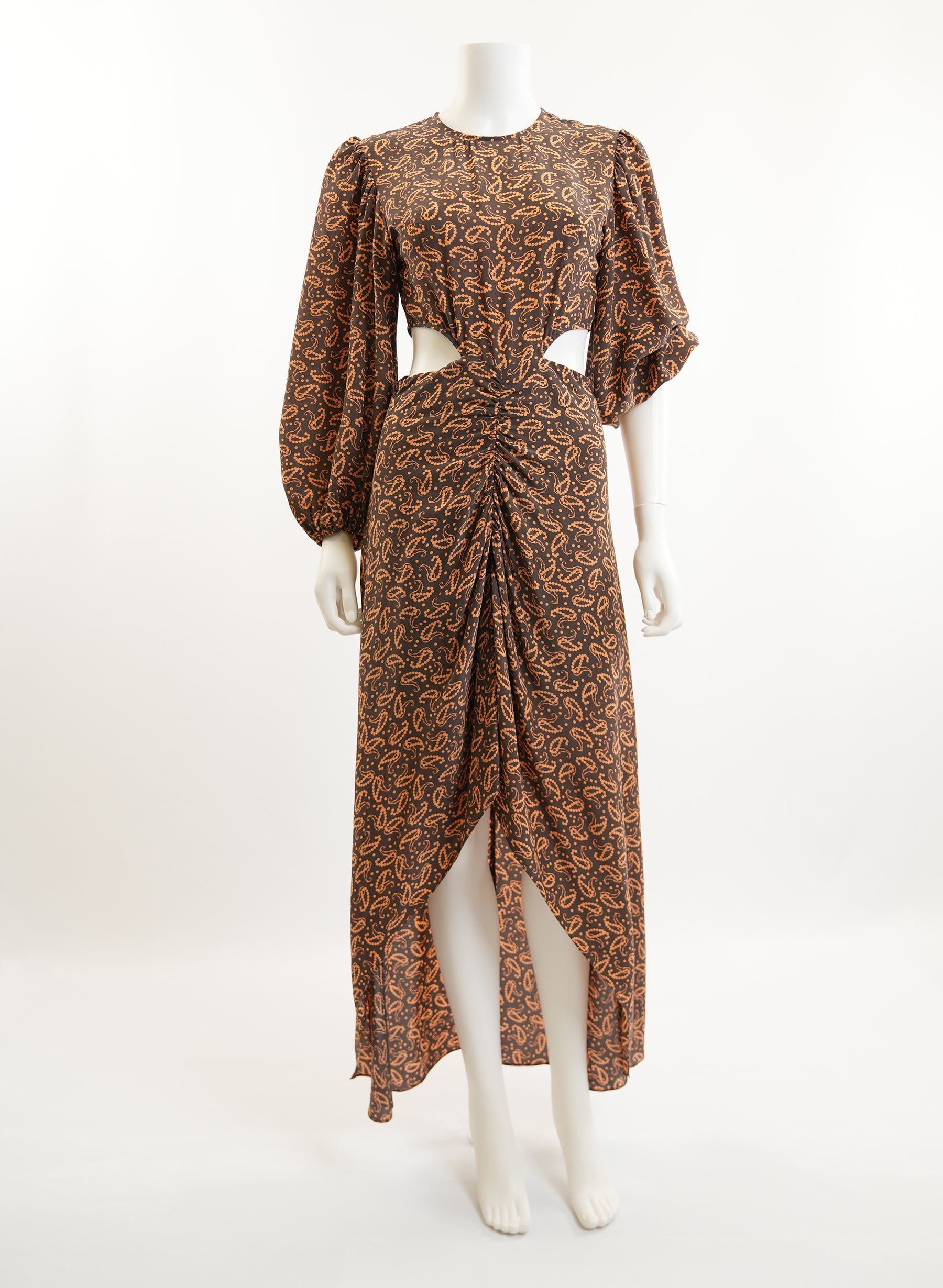 Robe longue imprimée à découpes Maje