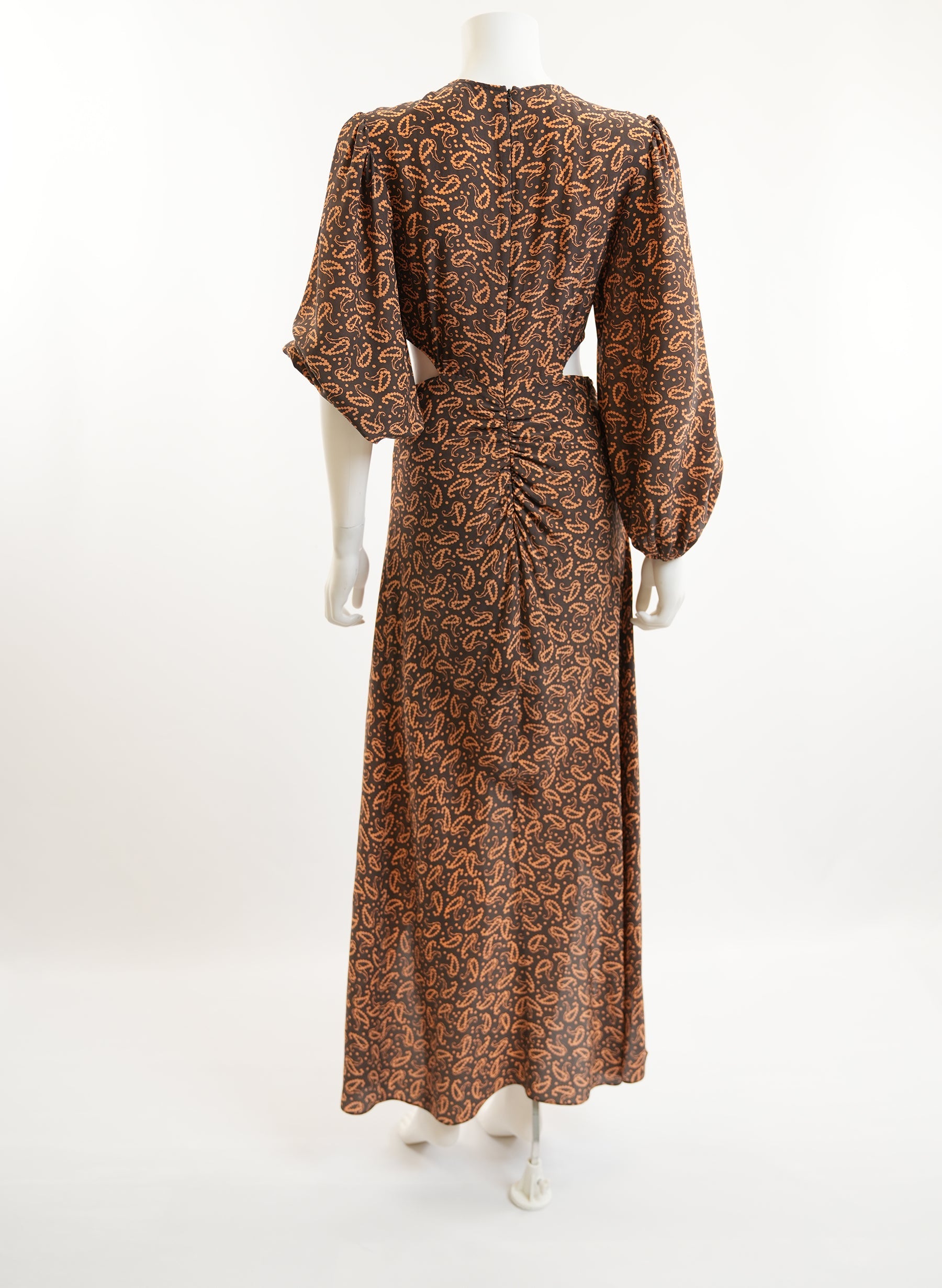 Robe longue imprimée à découpes Maje