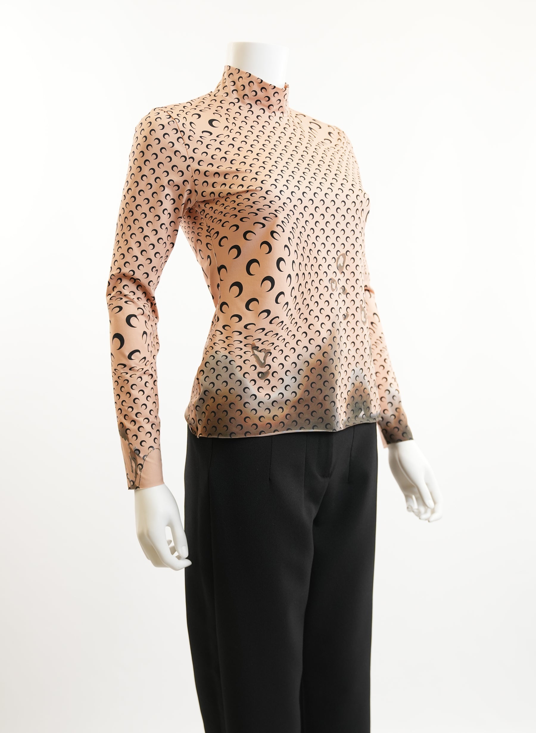 Haut à col roulé imprimé croissant de lune Marine Serre