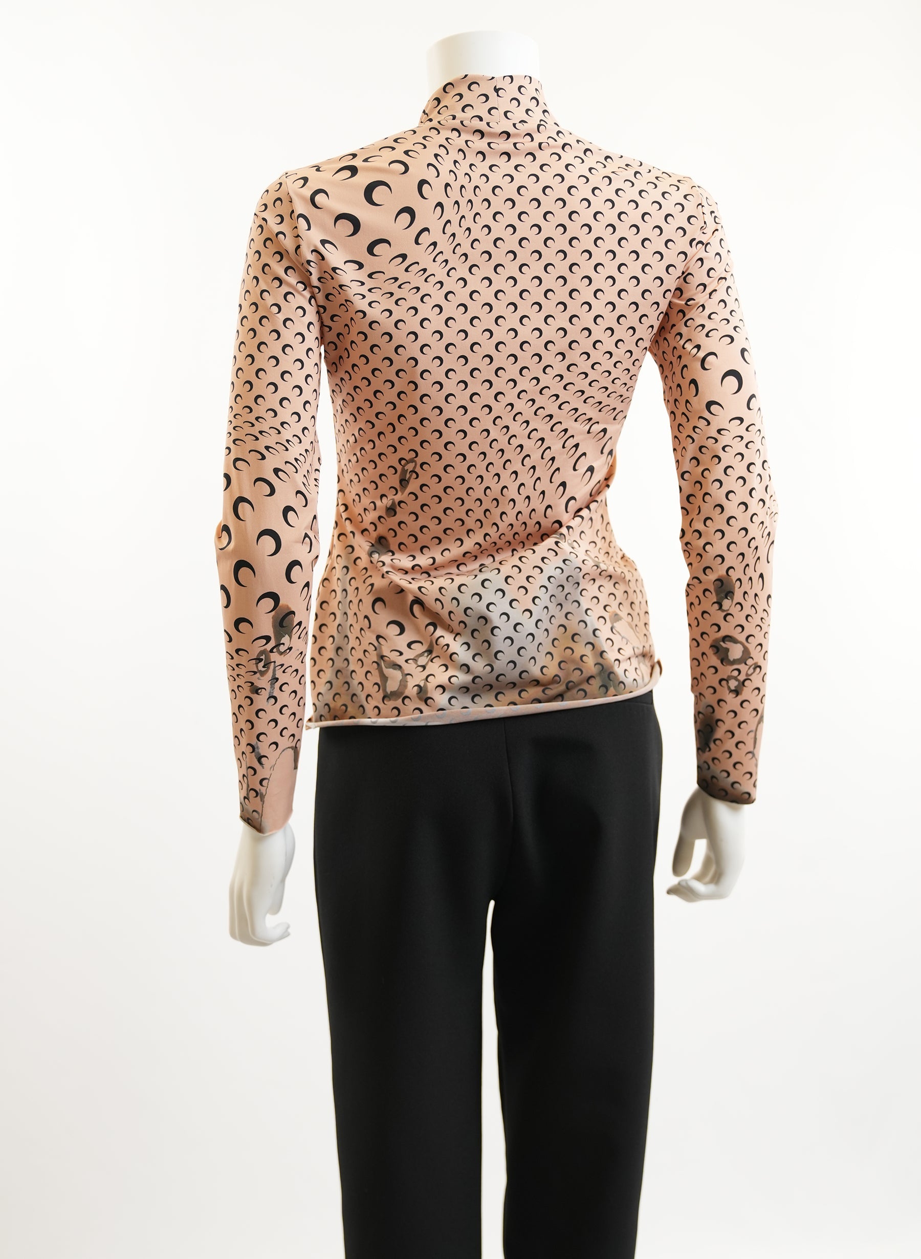 Haut à col roulé imprimé croissant de lune Marine Serre