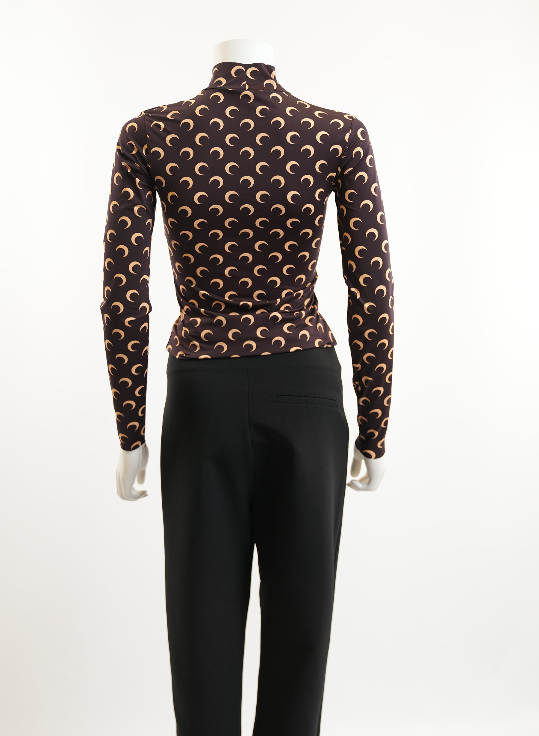 Haut à col roulé imprimé croissant de lune Marine Serre