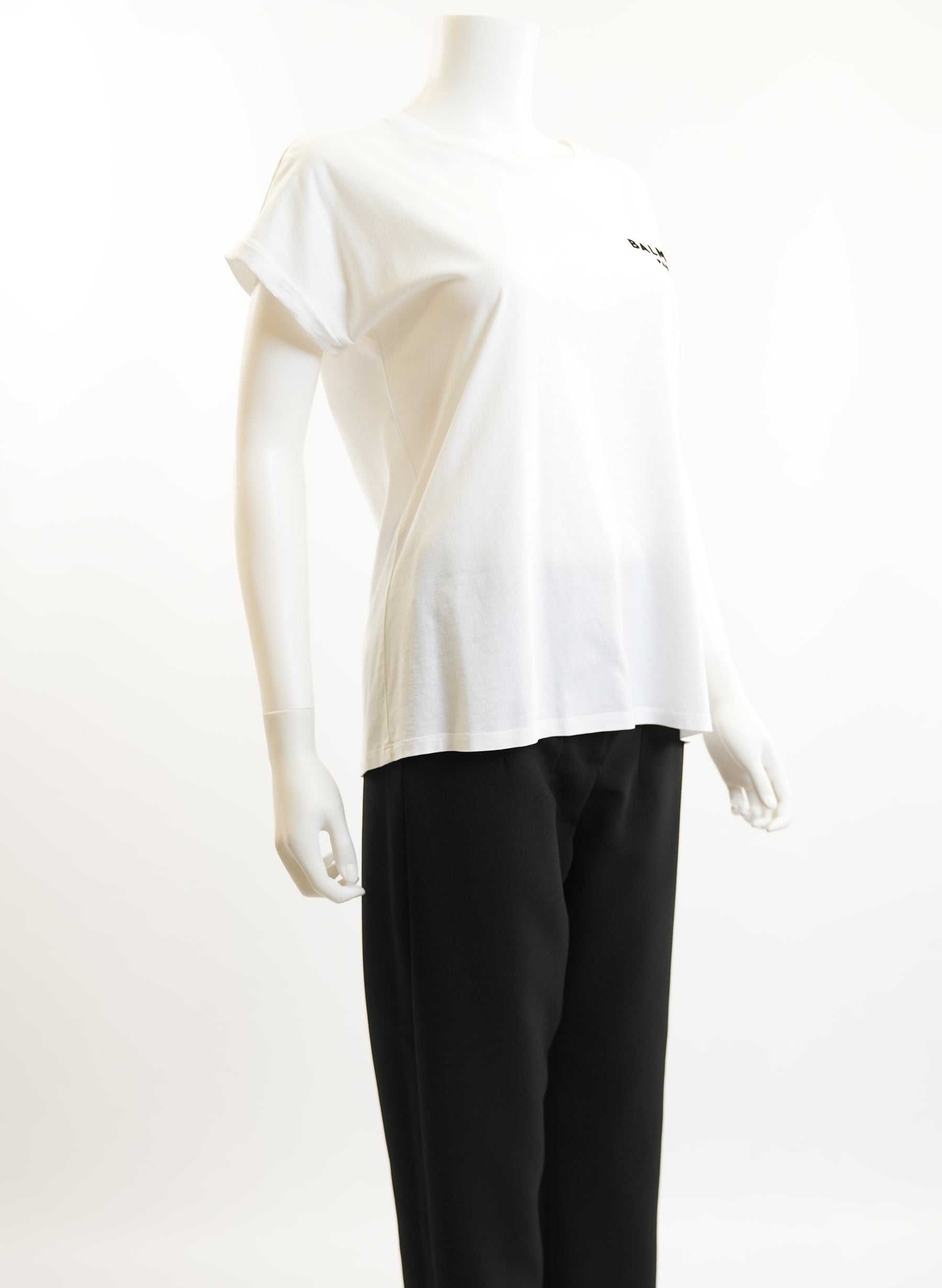 Balmain White Logo T-Shirt
