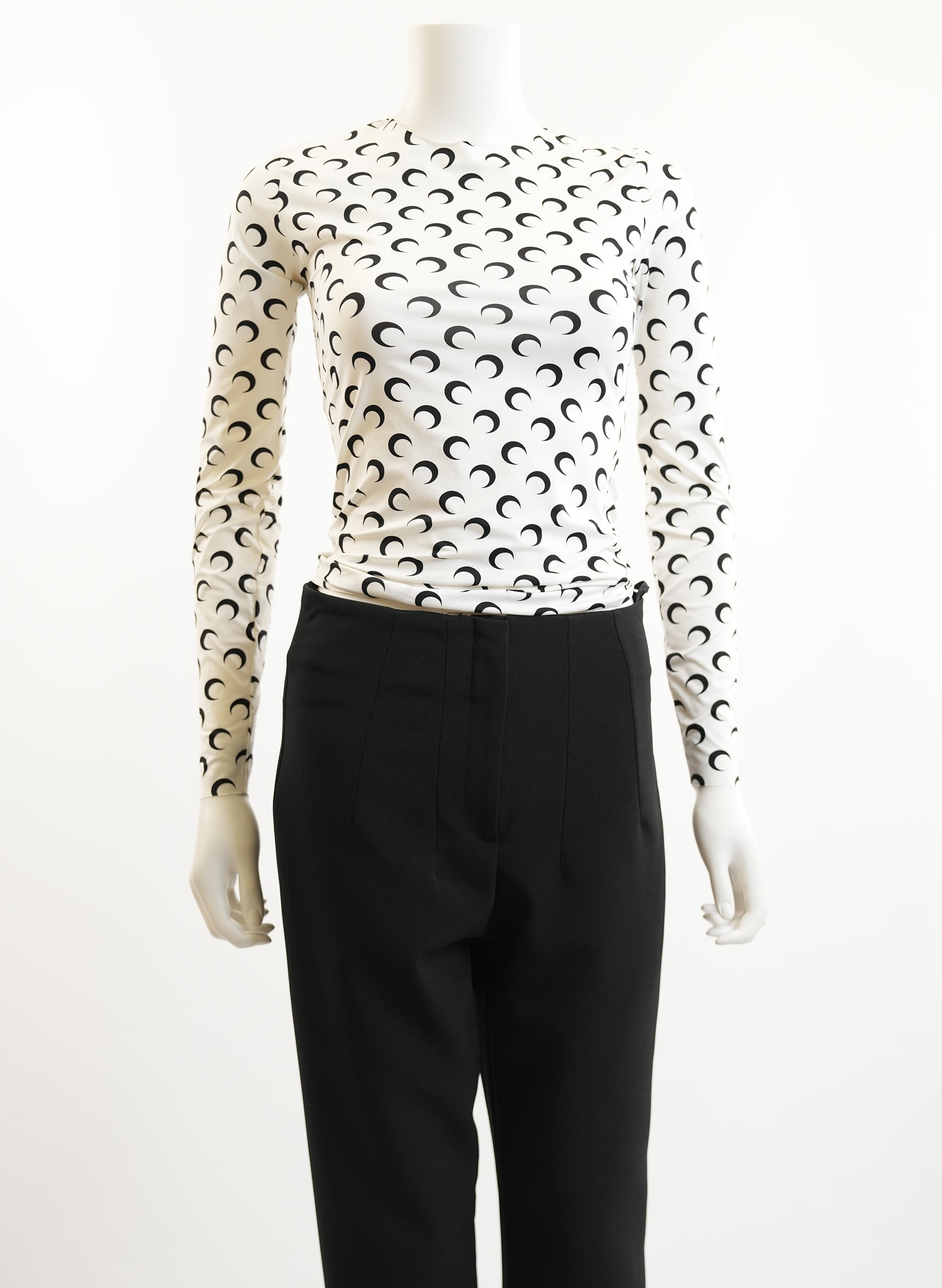 Marine Serre Crescent Moon Print White Top