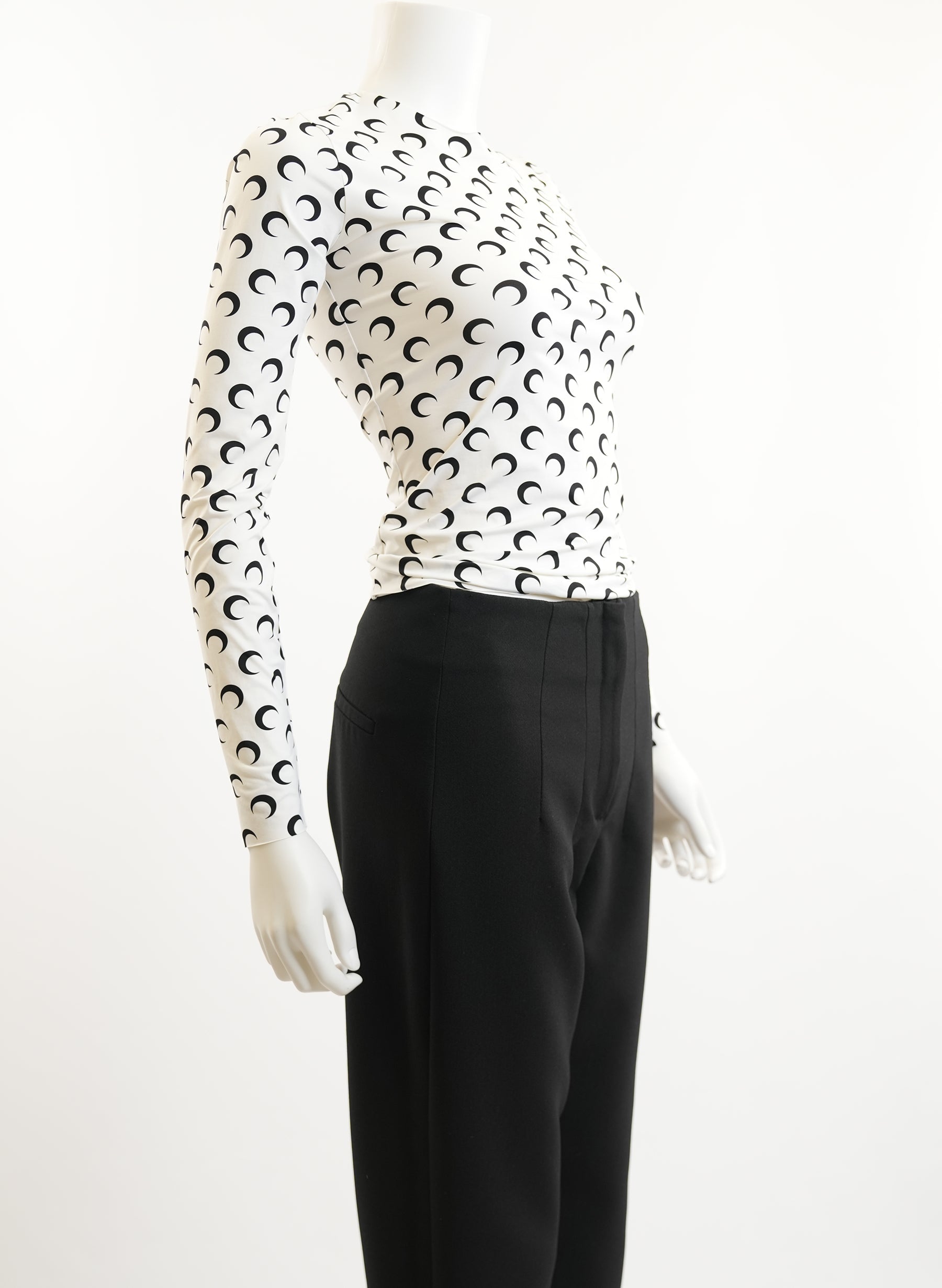 Marine Serre Crescent Moon Print White Top
