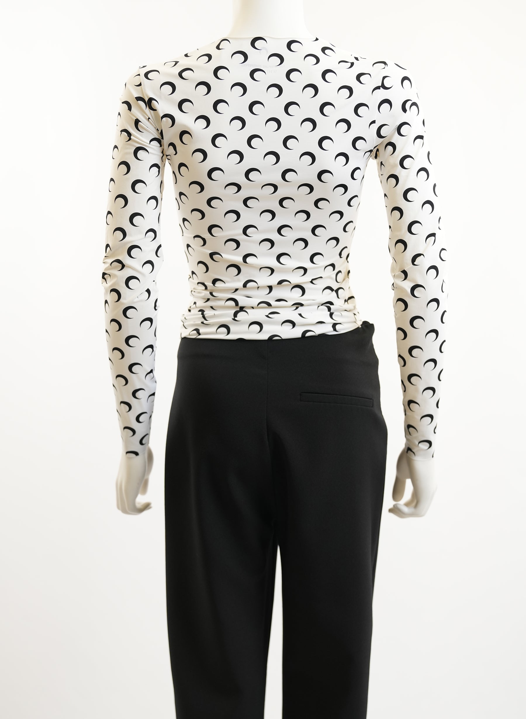 Marine Serre Crescent Moon Print White Top