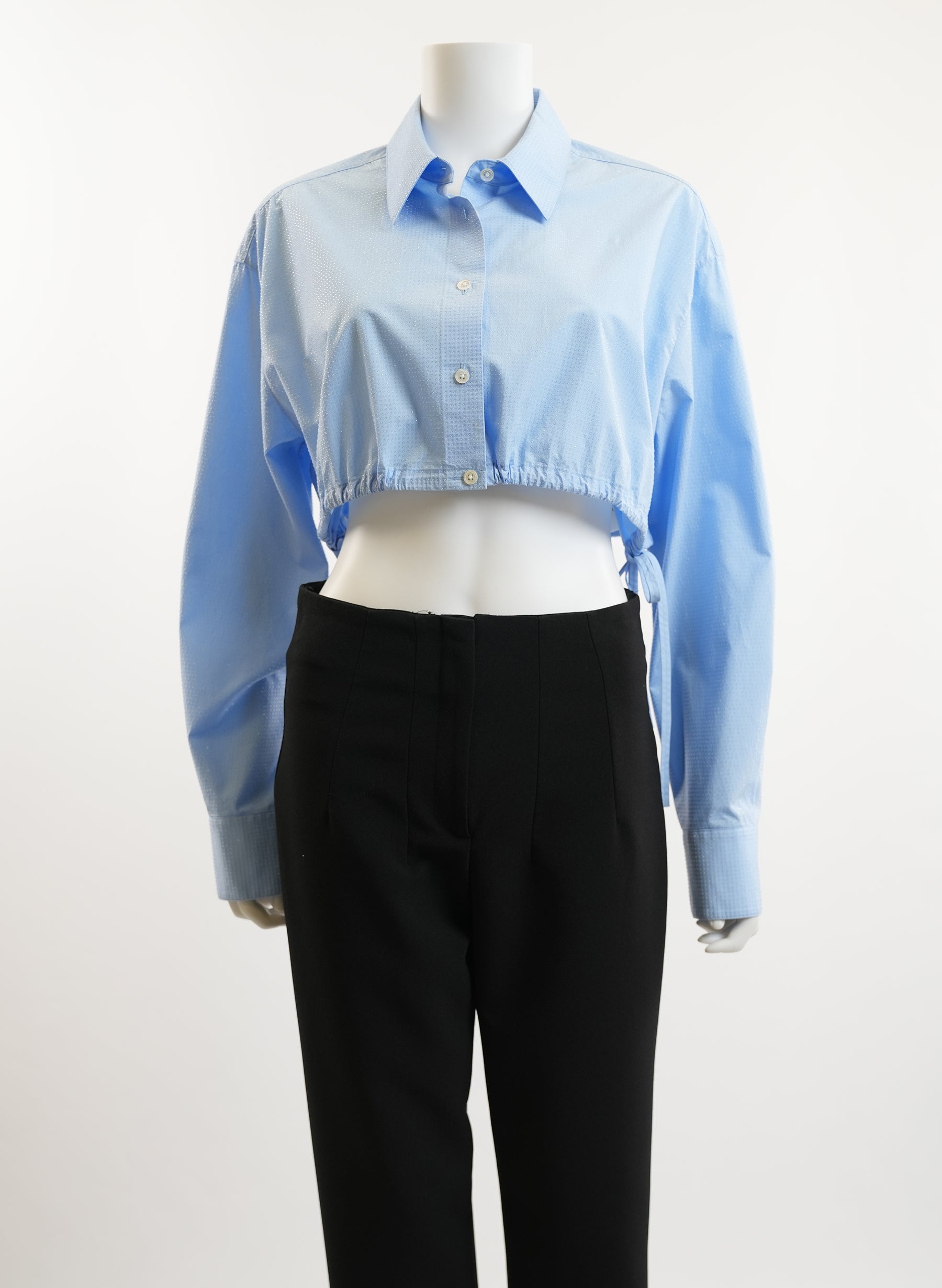 Alexander Wang Rhinestone Embellished Cropped Shirt