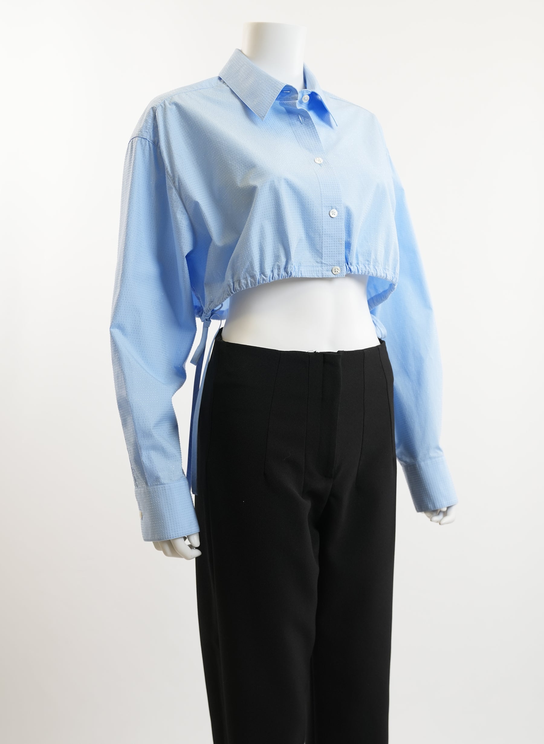 Alexander Wang Rhinestone Embellished Cropped Shirt