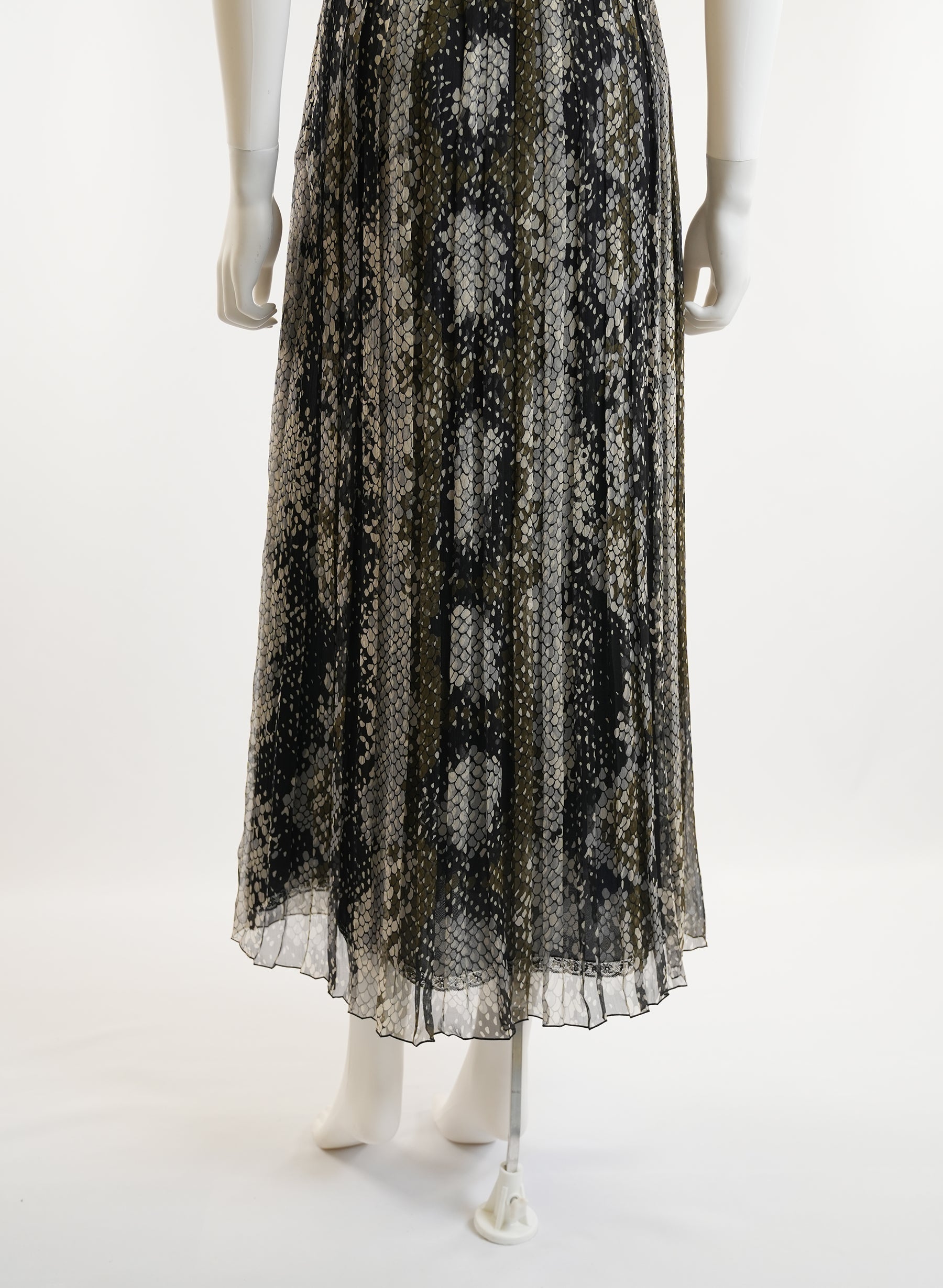 Prada Pleated Scale Print Skirt