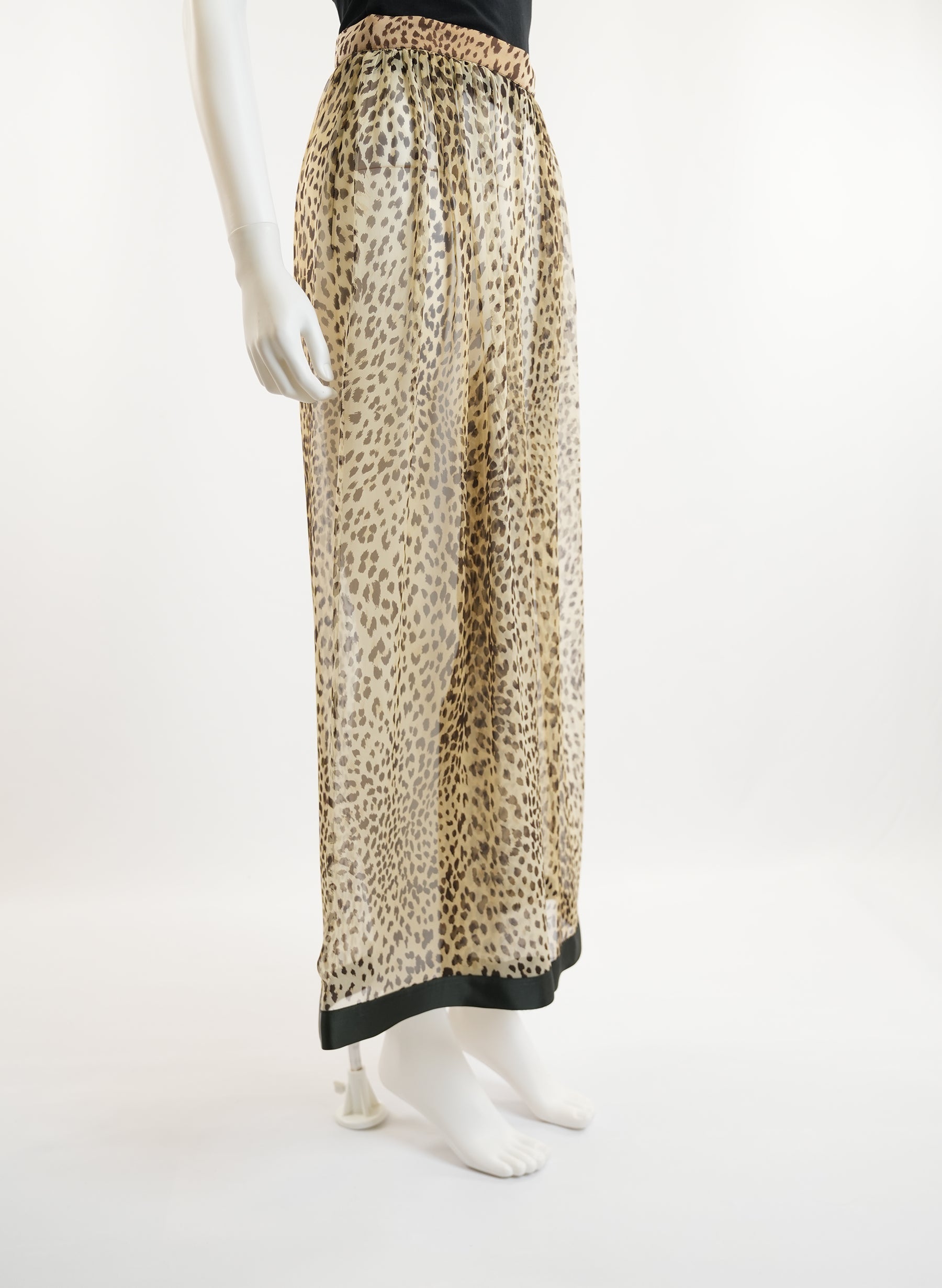 Valentino Wide Leg Leopard Print Trousers