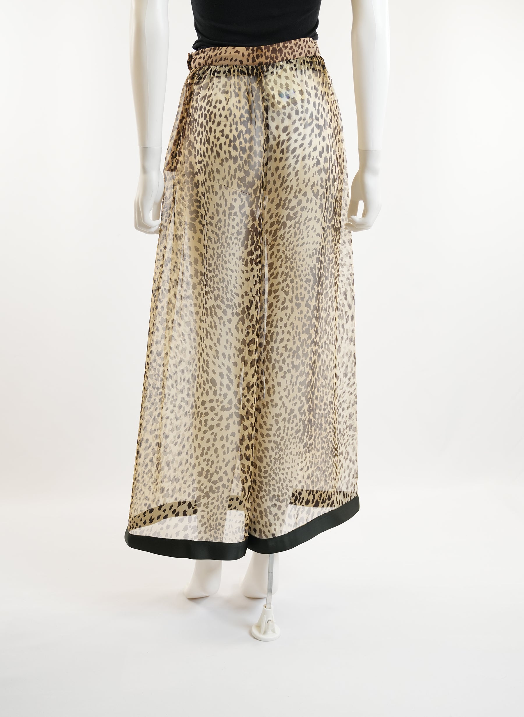 Valentino Wide Leg Leopard Print Trousers