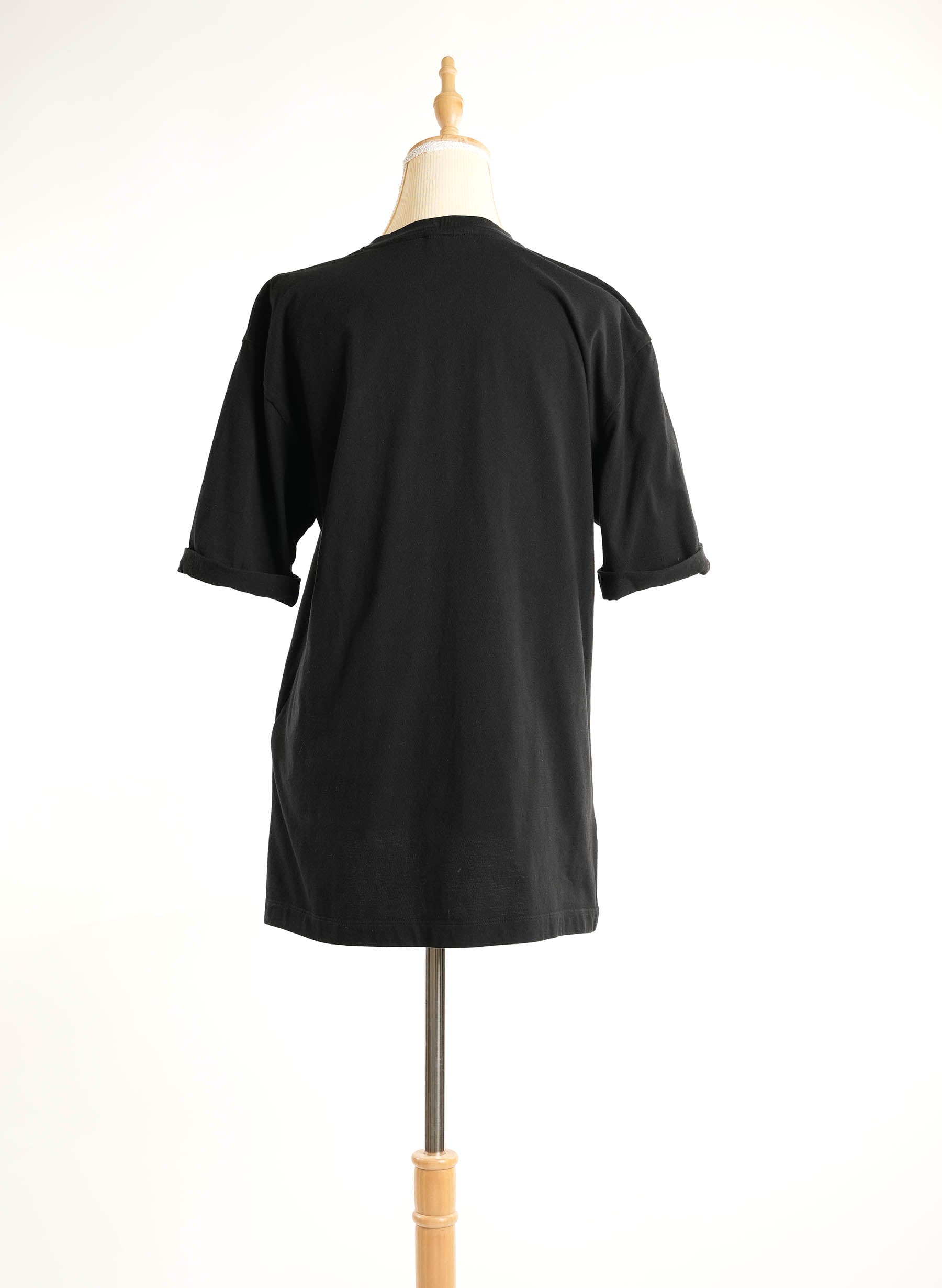 Fendi Mink Fur Detailed Logo T-Shirt Black