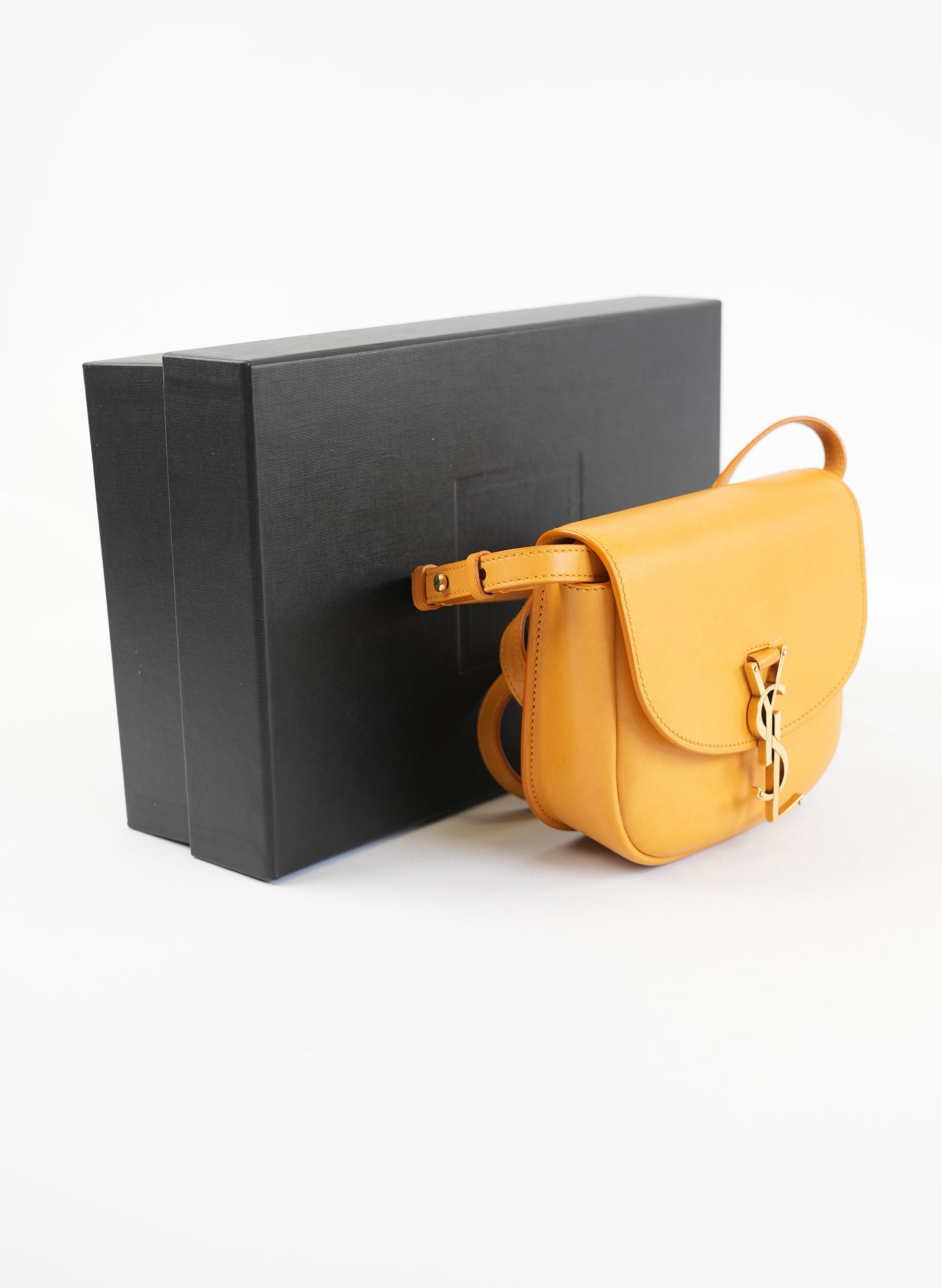 Saint Laurent Kaia Satchel Mustard Leather Bag