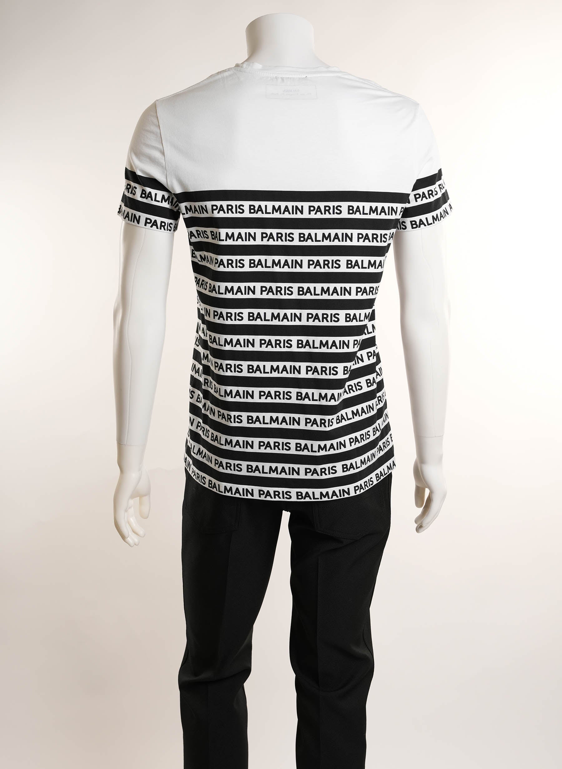 Balmain Logo Striped T-Shirt