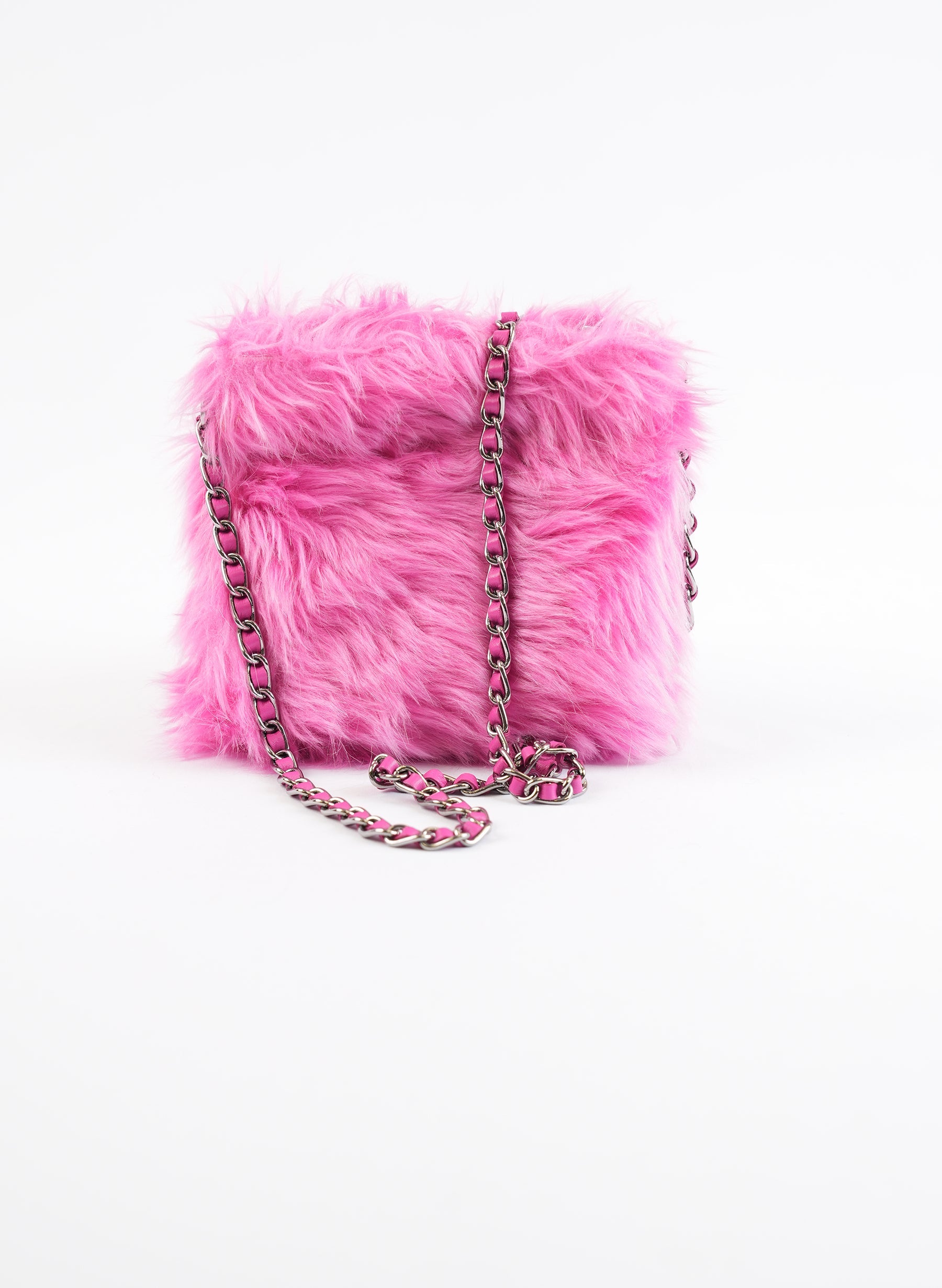Prada Pink Fur Crossbody Bag
