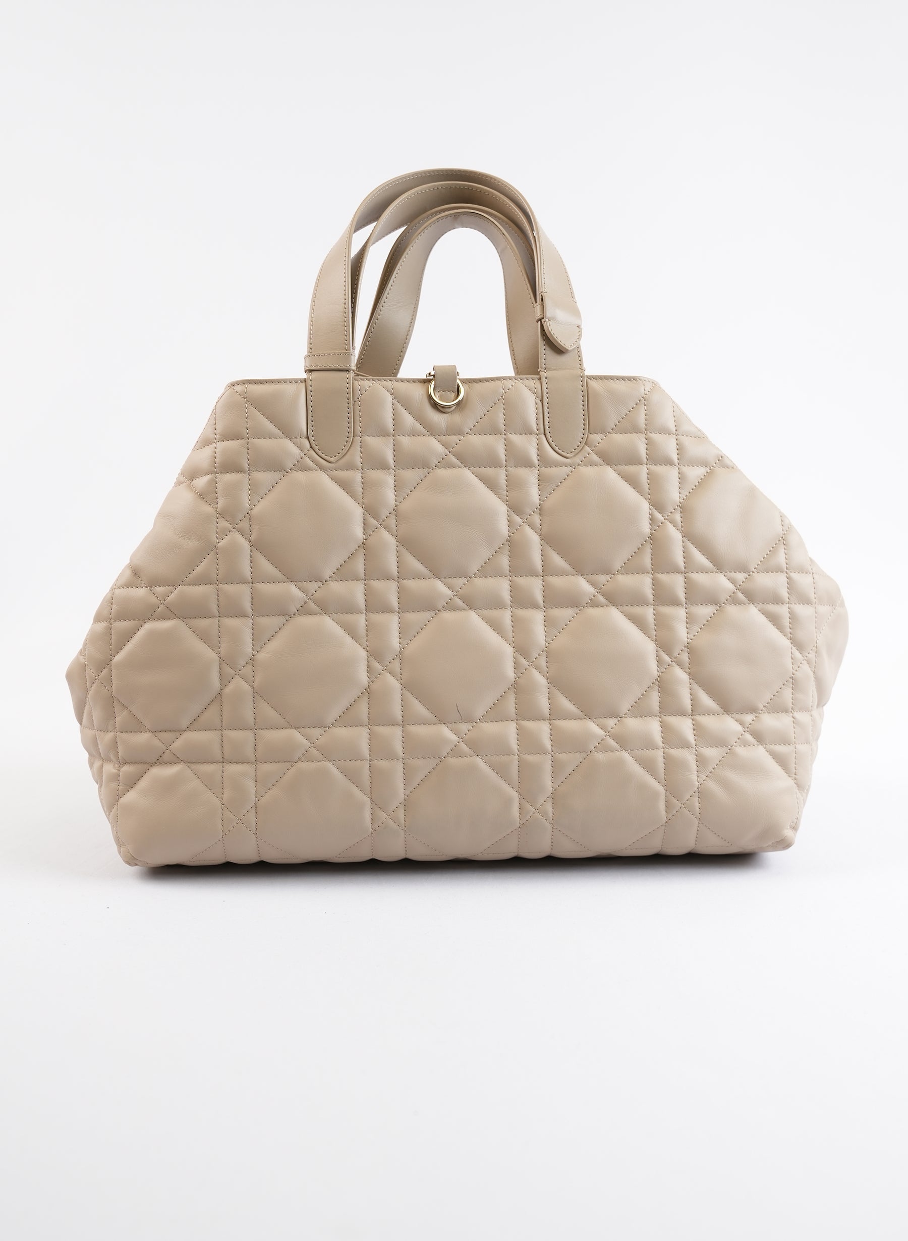 Christian Dior Toujours Powder Beige Macrocannage Bag