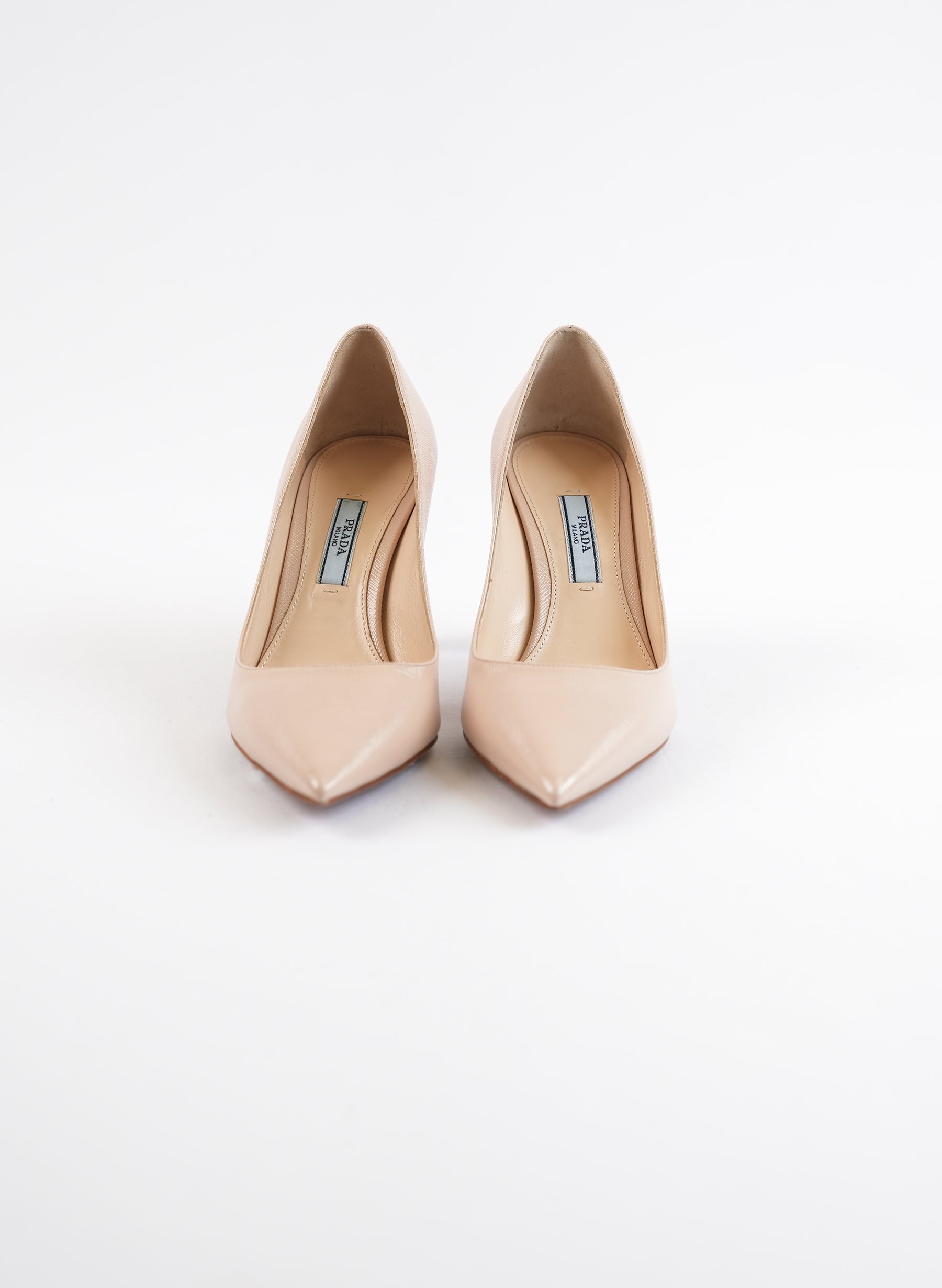 Prada Saffiano Patent Pumps