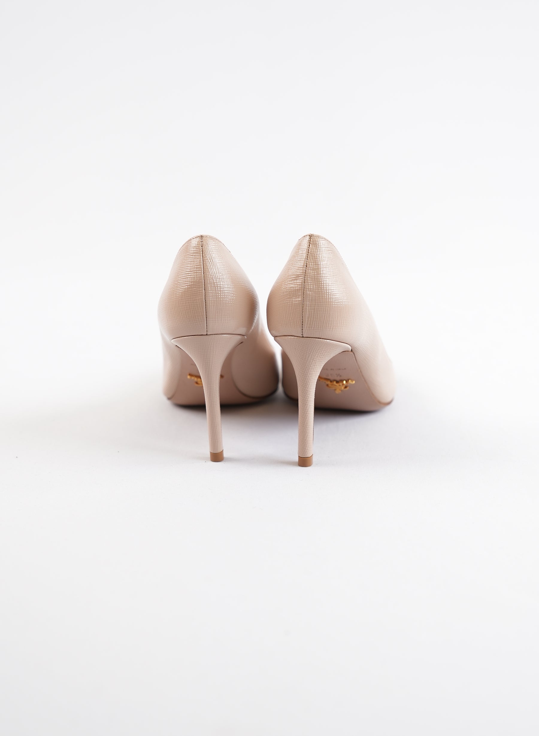 Prada Saffiano Patent Pumps