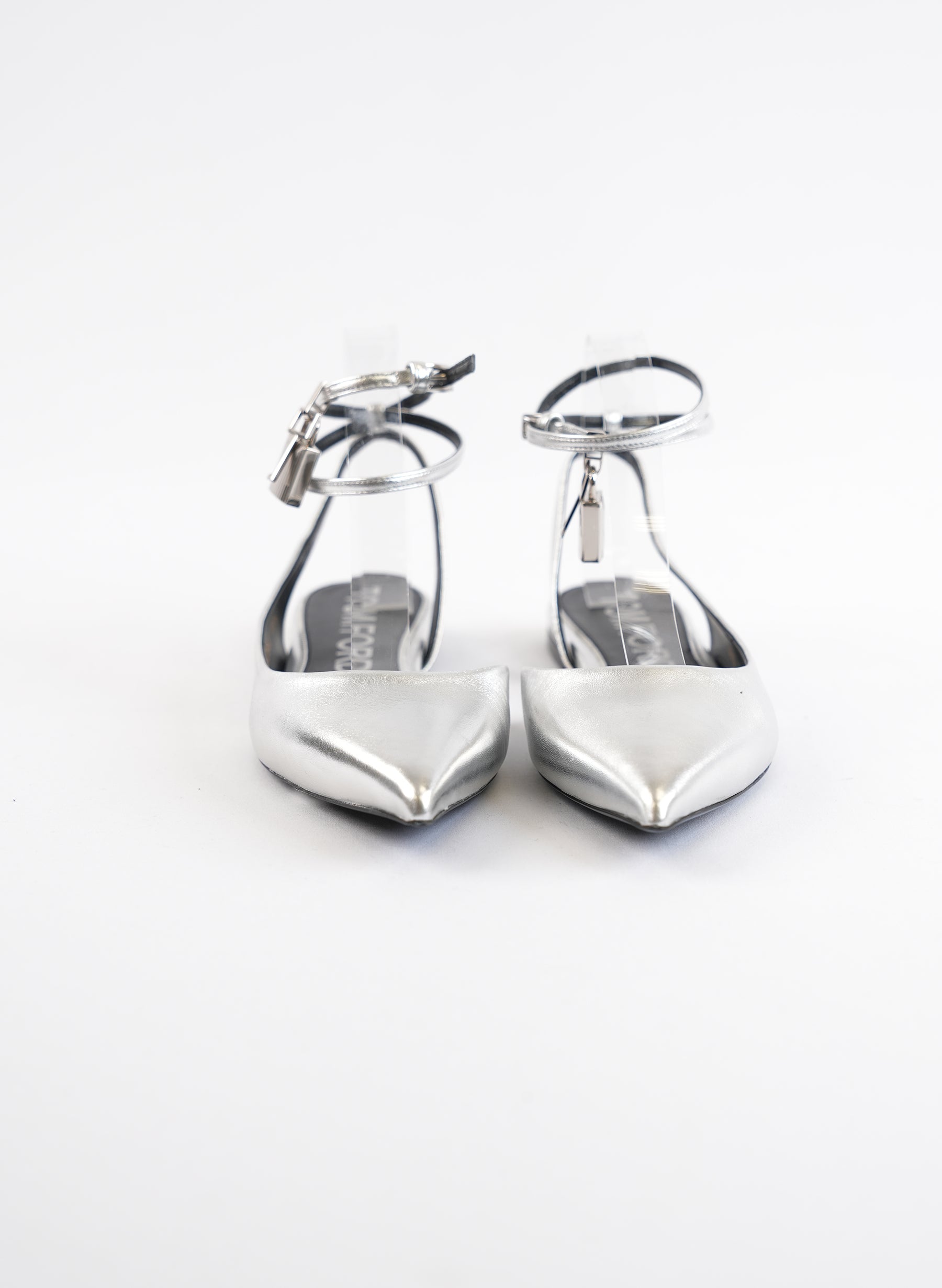 Tom Ford Padlock Charm Metallic Flats