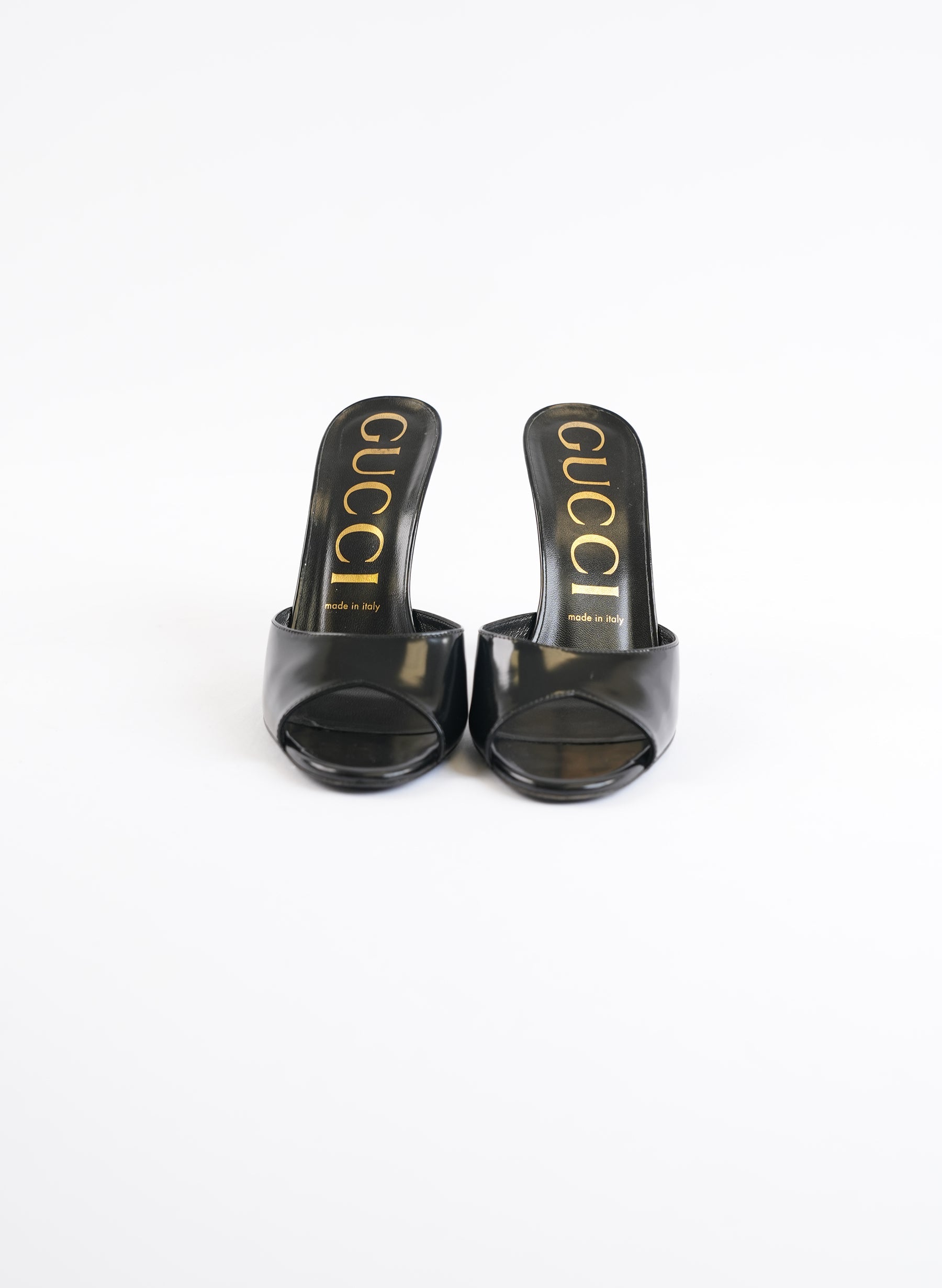 Gucci Polished Calfskin Scarlet Slides