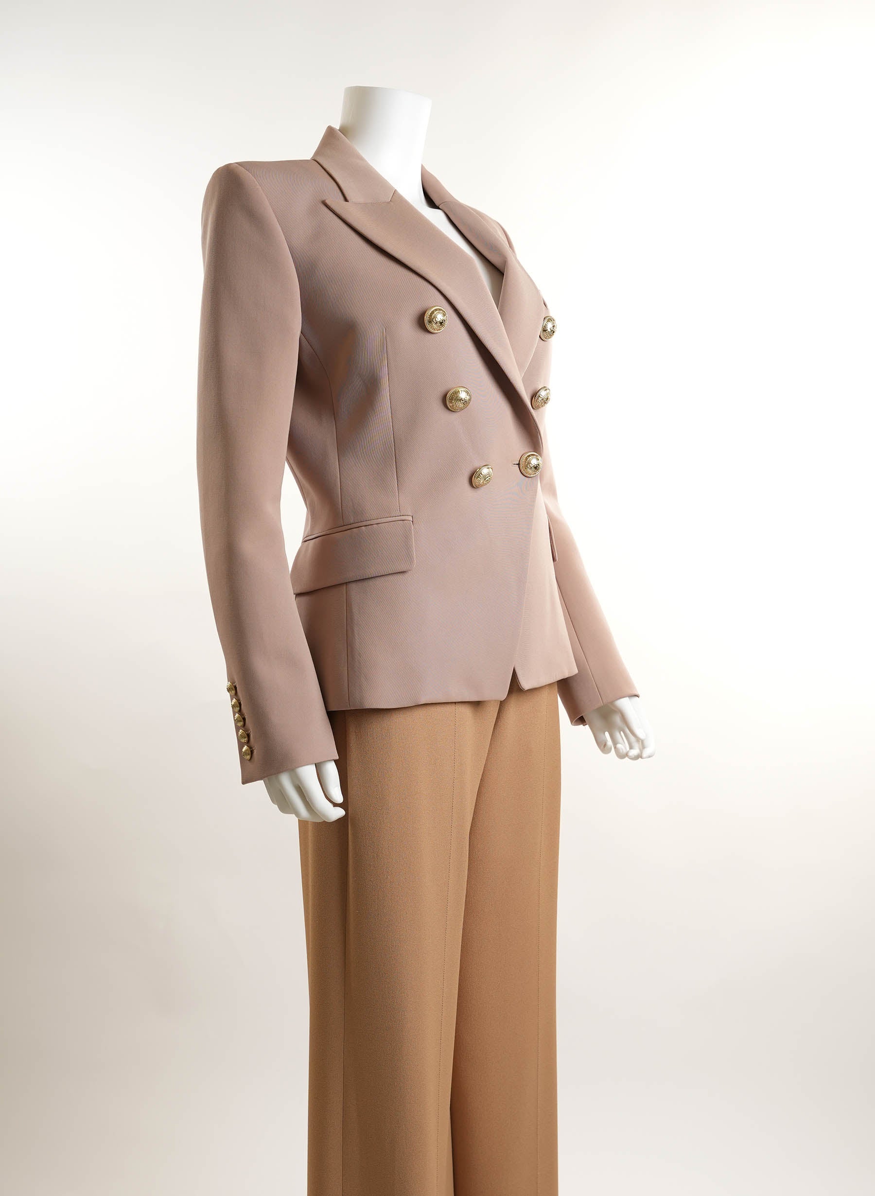 Balmain Nude Double Breasted Blazer