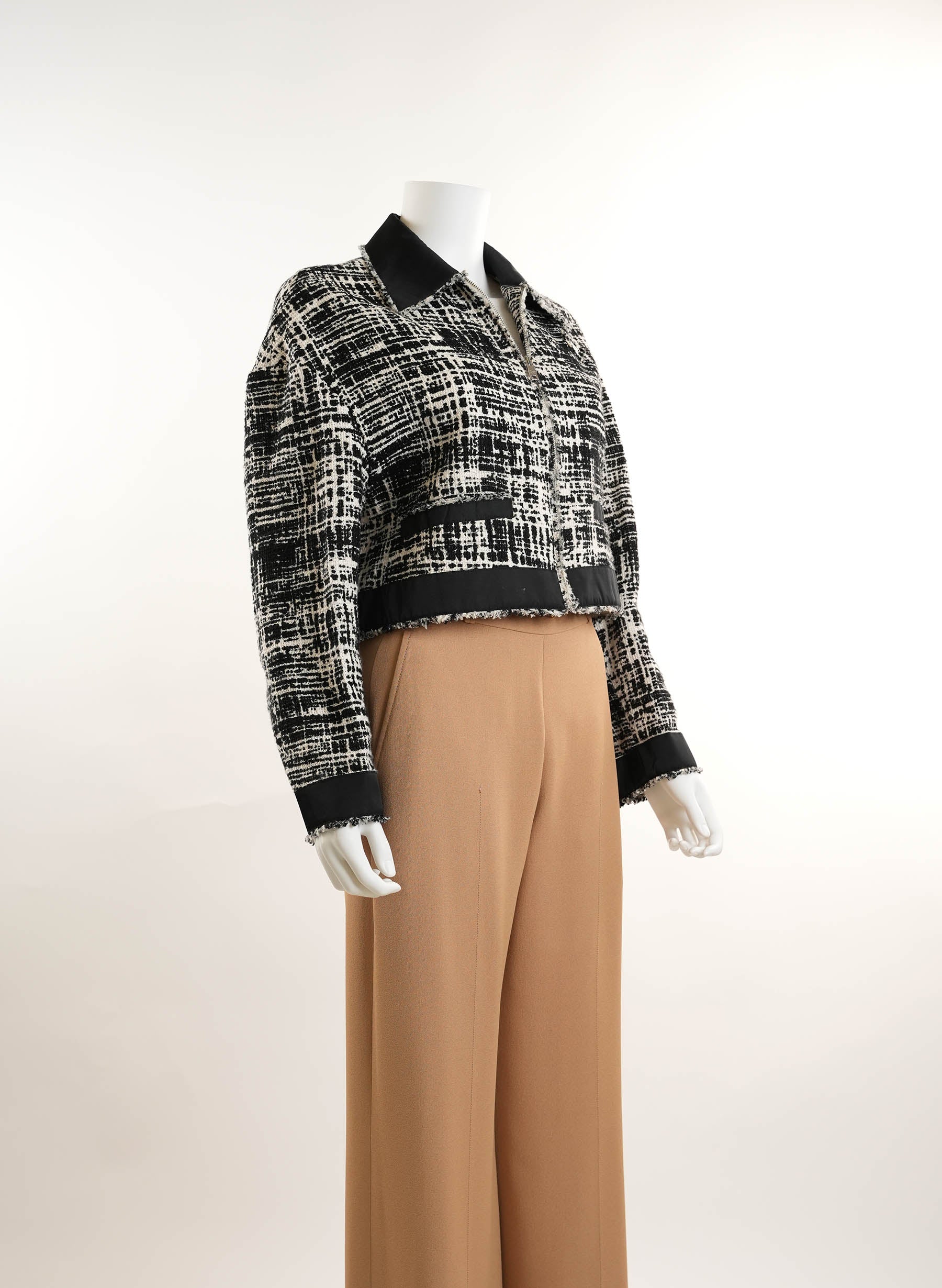 Prada Re-Nylon Cropped Tweed Jacket