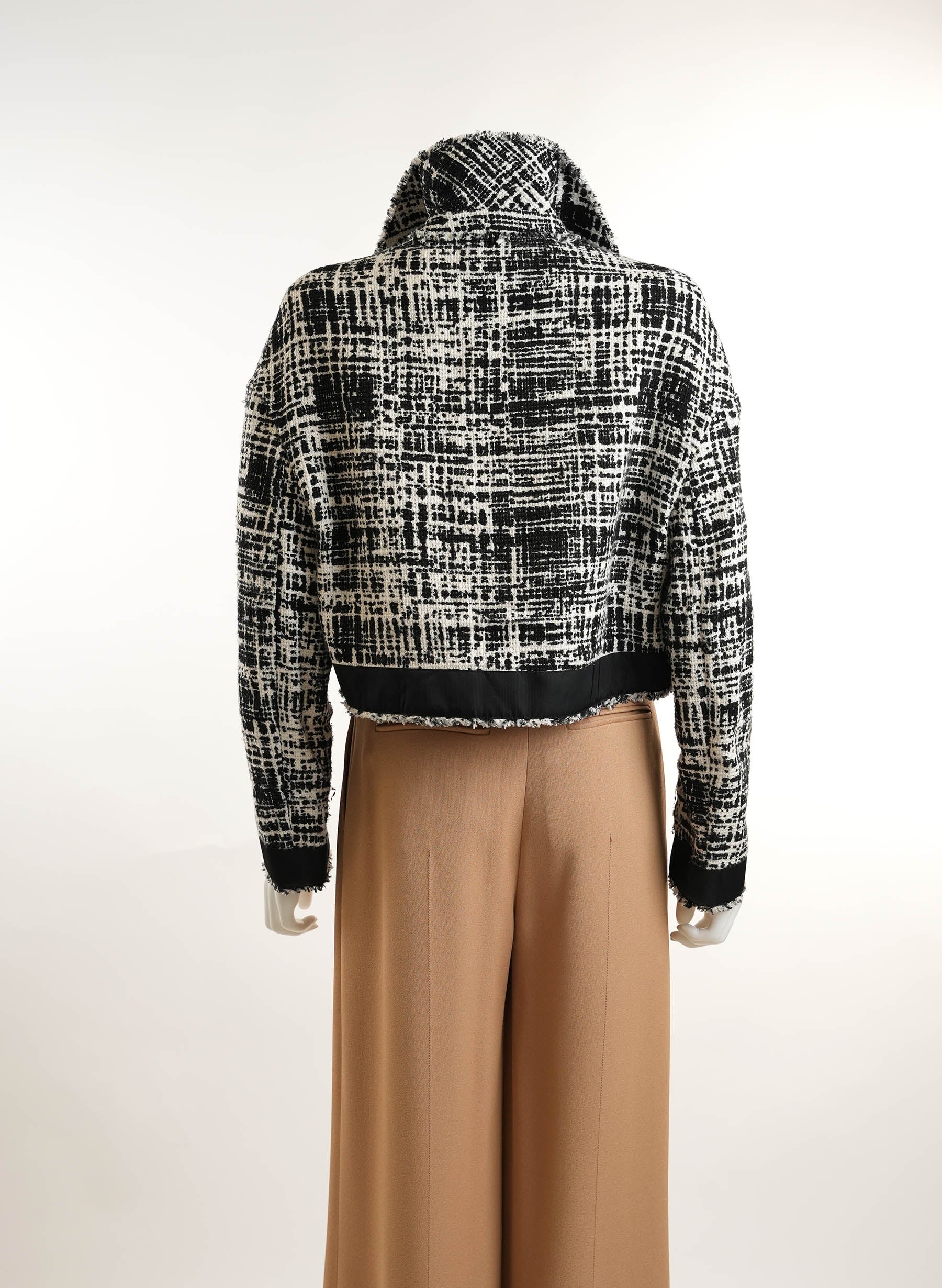 Prada Re-Nylon Cropped Tweed Jacket