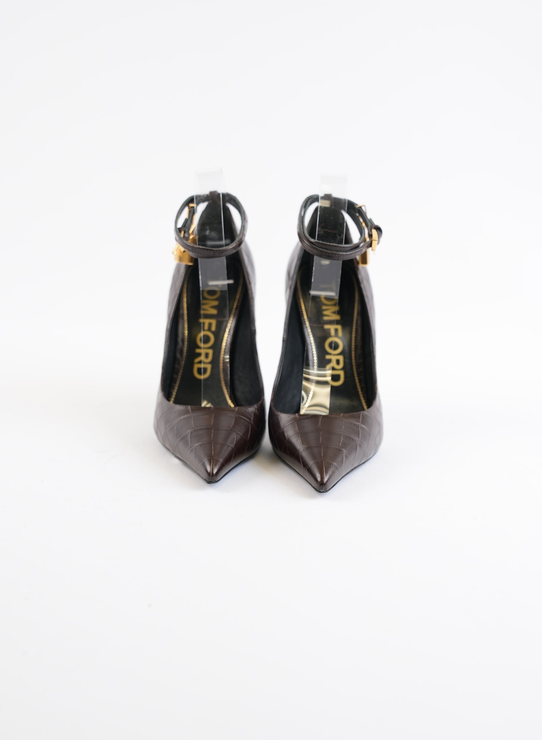 Tom Ford Lock Ankle Strap Heels