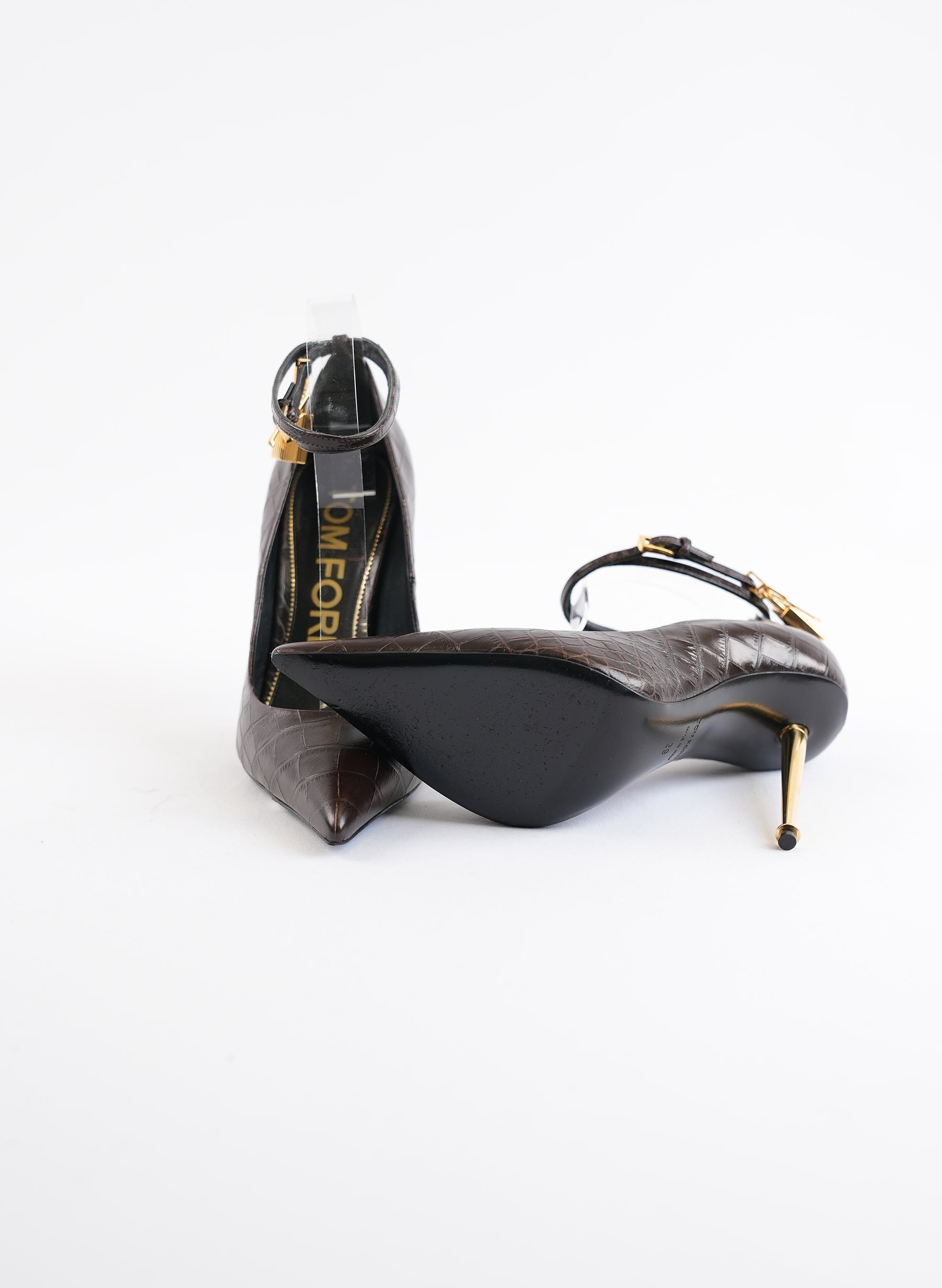 Tom Ford Lock Ankle Strap Heels