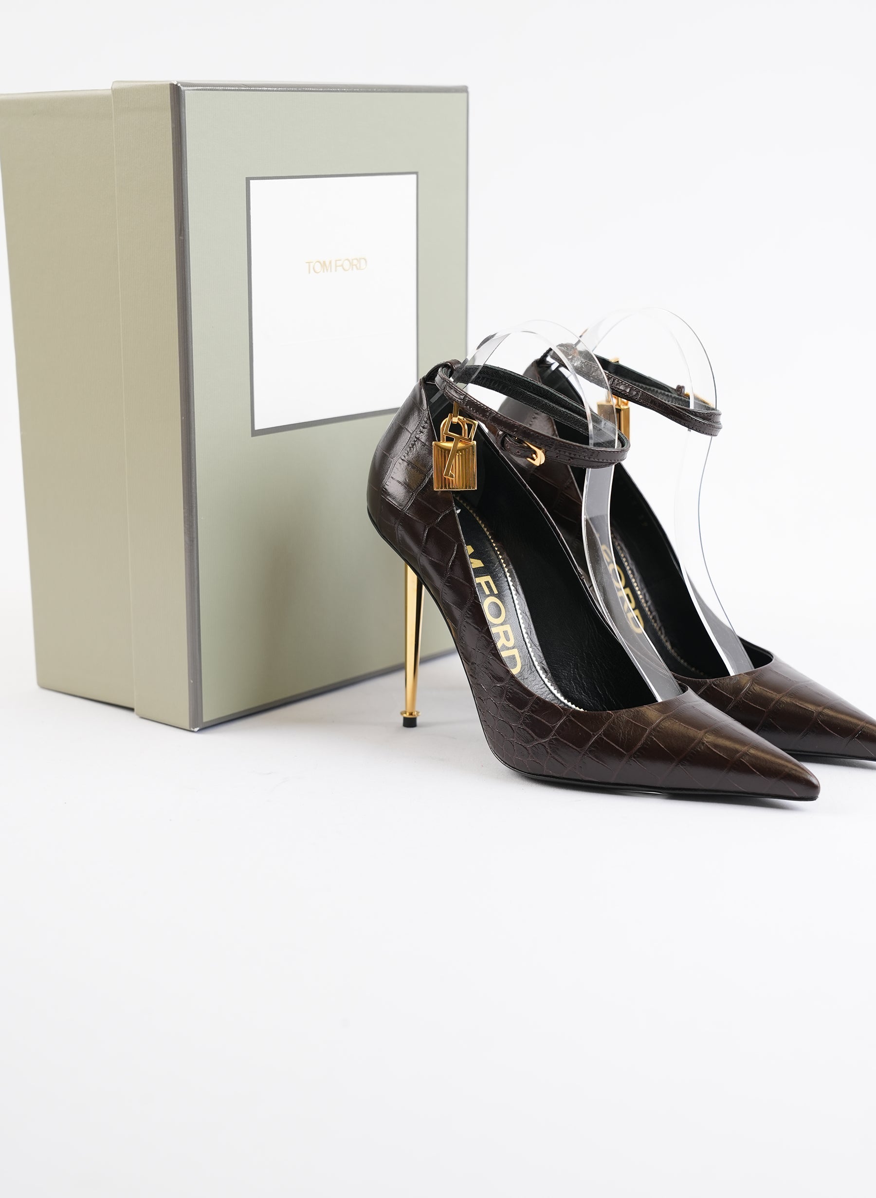 Tom Ford Lock Ankle Strap Heels