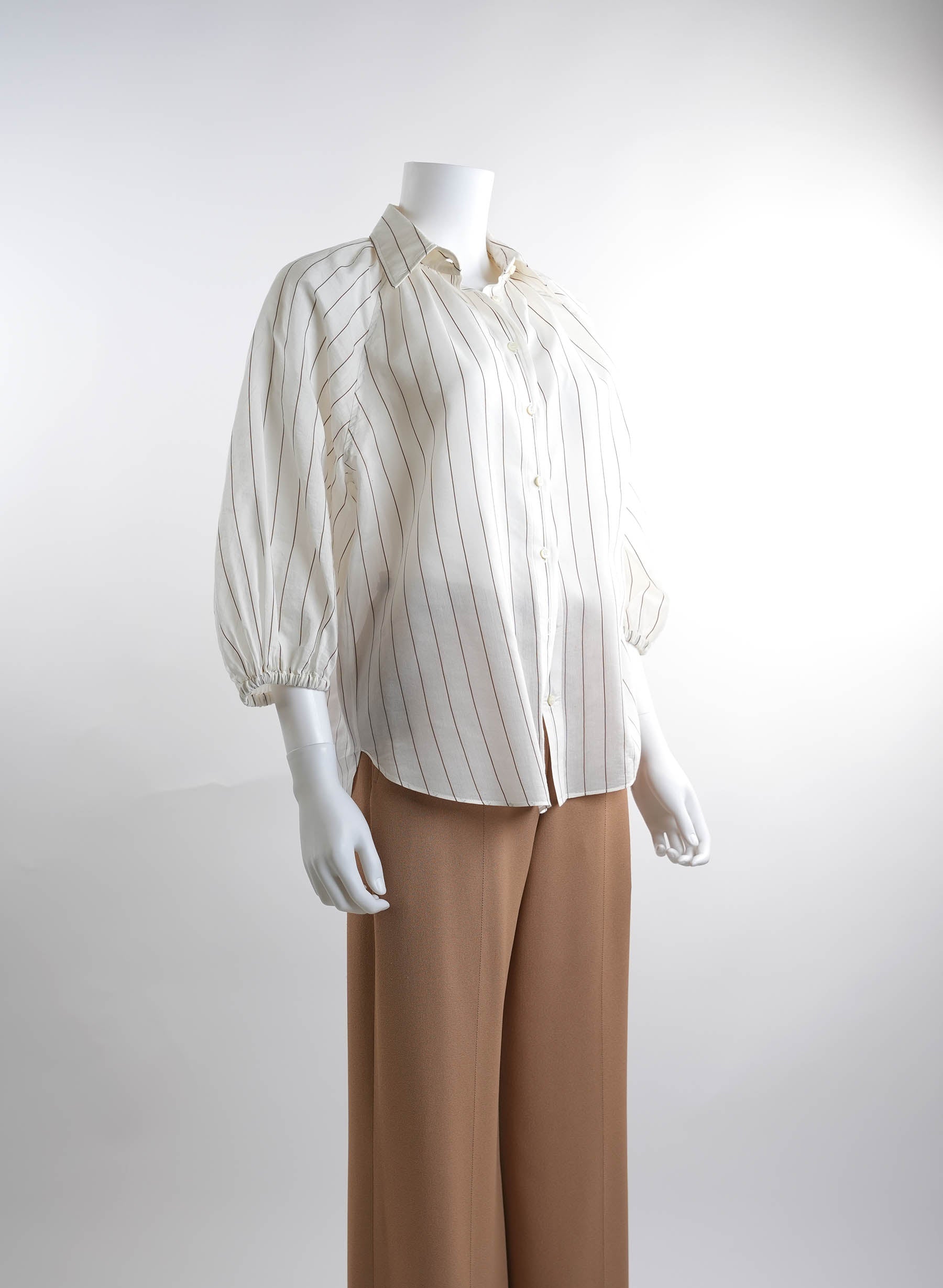 Brunello Cucinelli Raglan-Sleeved Buttoned Pinstripe Shirt