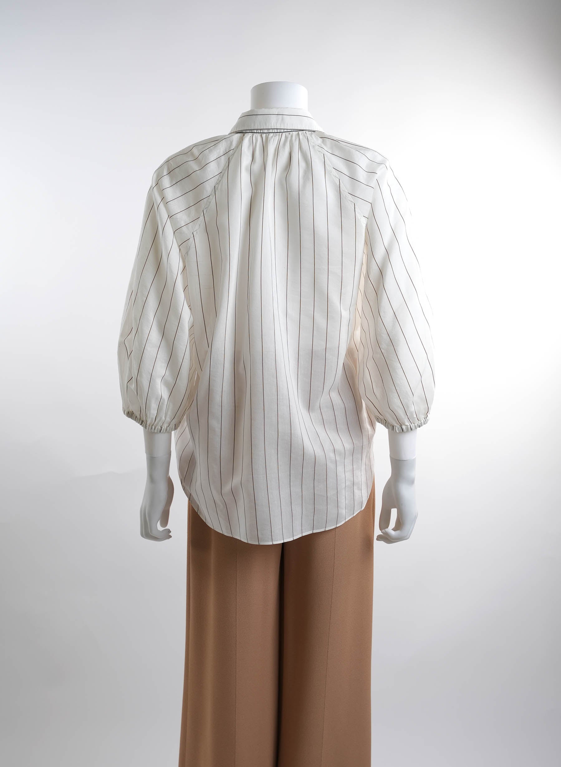 Brunello Cucinelli Raglan-Sleeved Buttoned Pinstripe Shirt